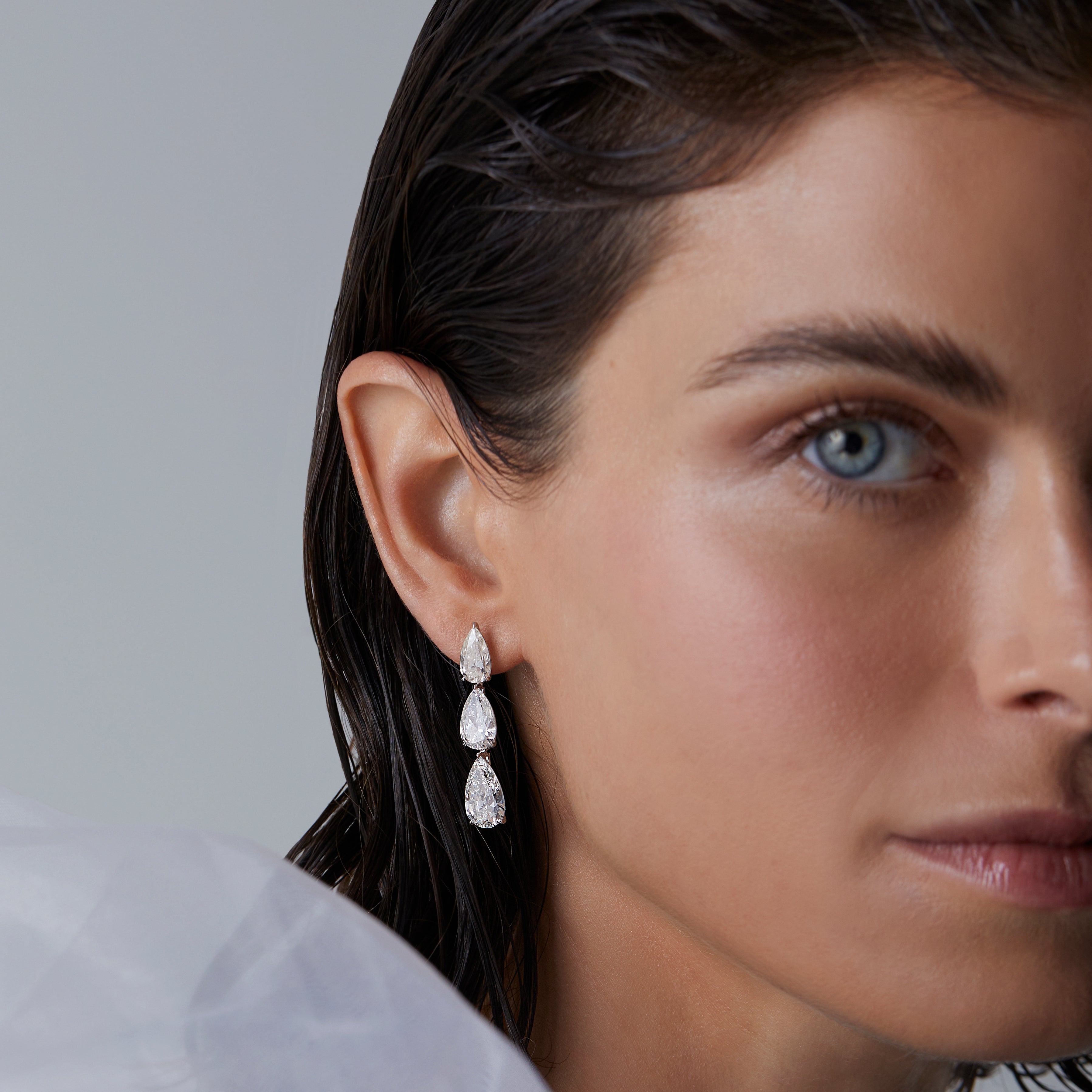 Signature Triple Pear Drop Earrings