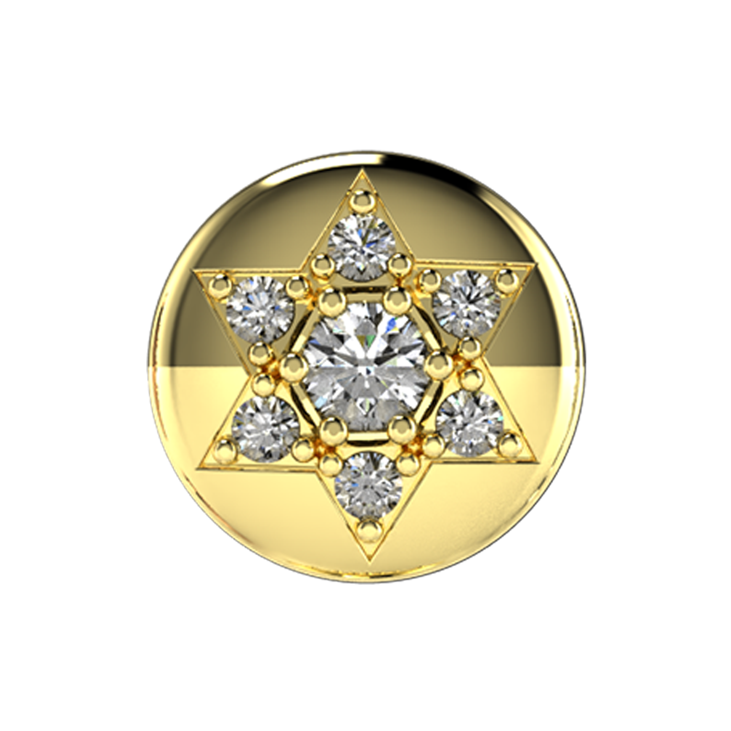 Jewish Star Slider Necklace Charm 14K Yellow Gold