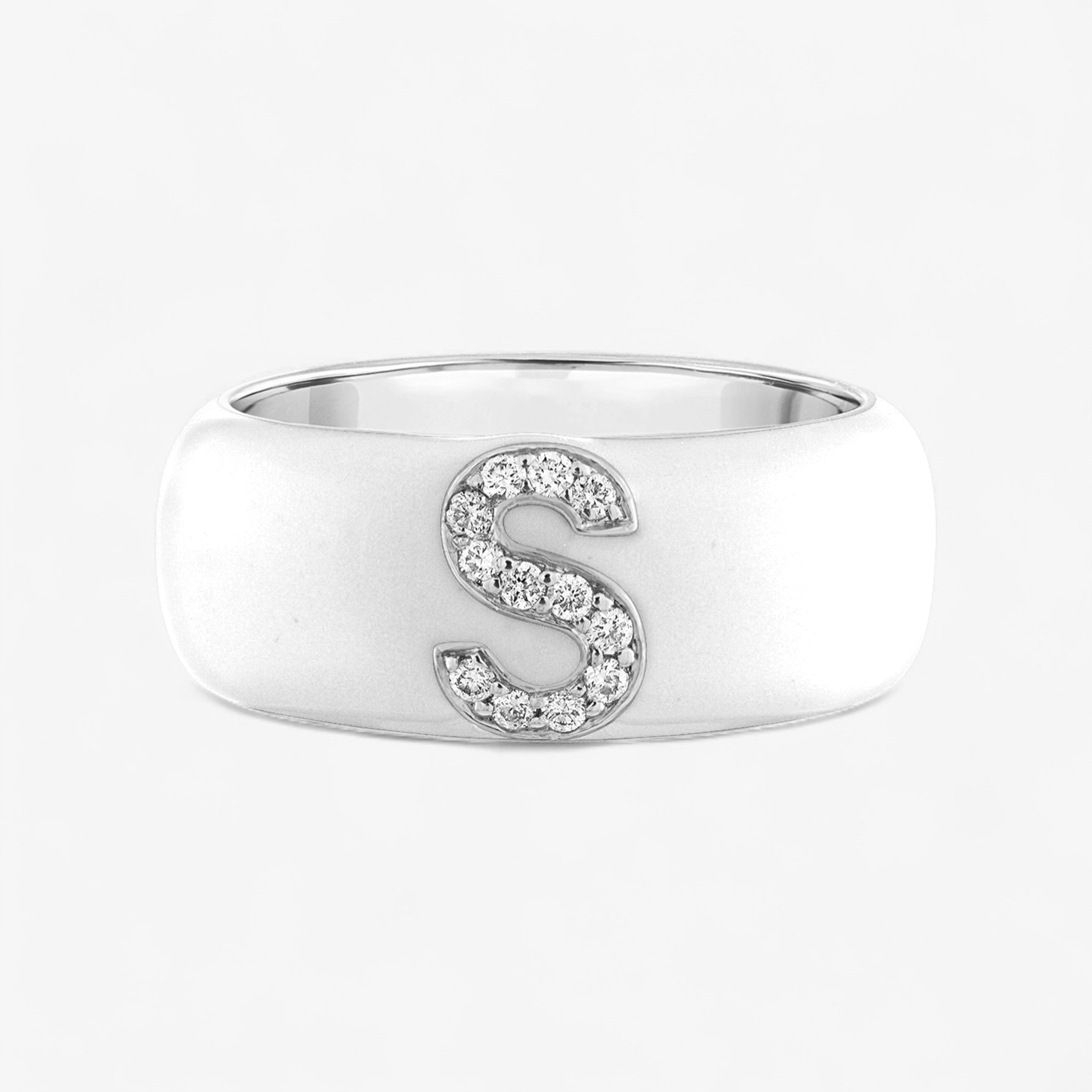 Enamel and Diamond Initial Cigar Band