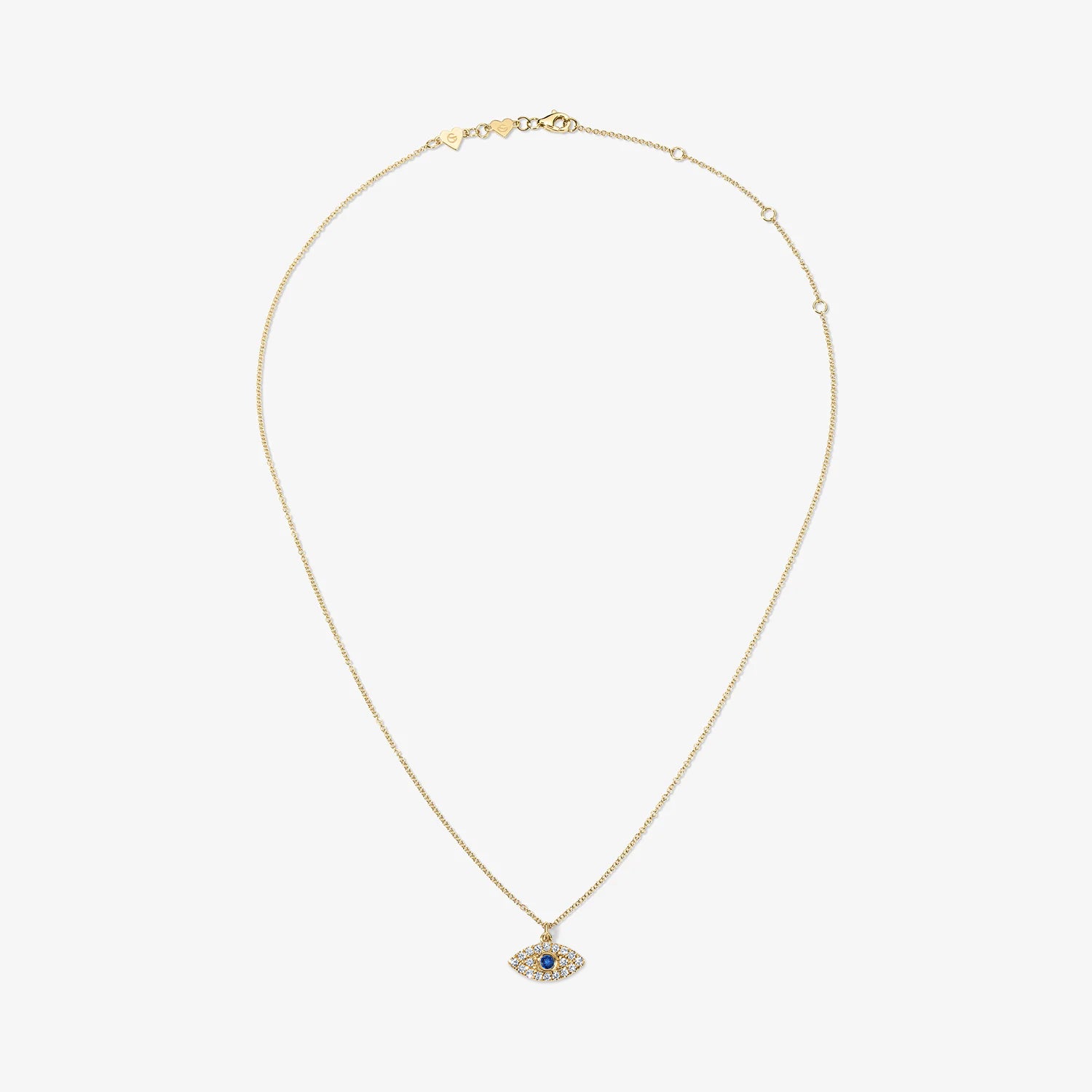 Mini Token Pave Evil Eye Necklace