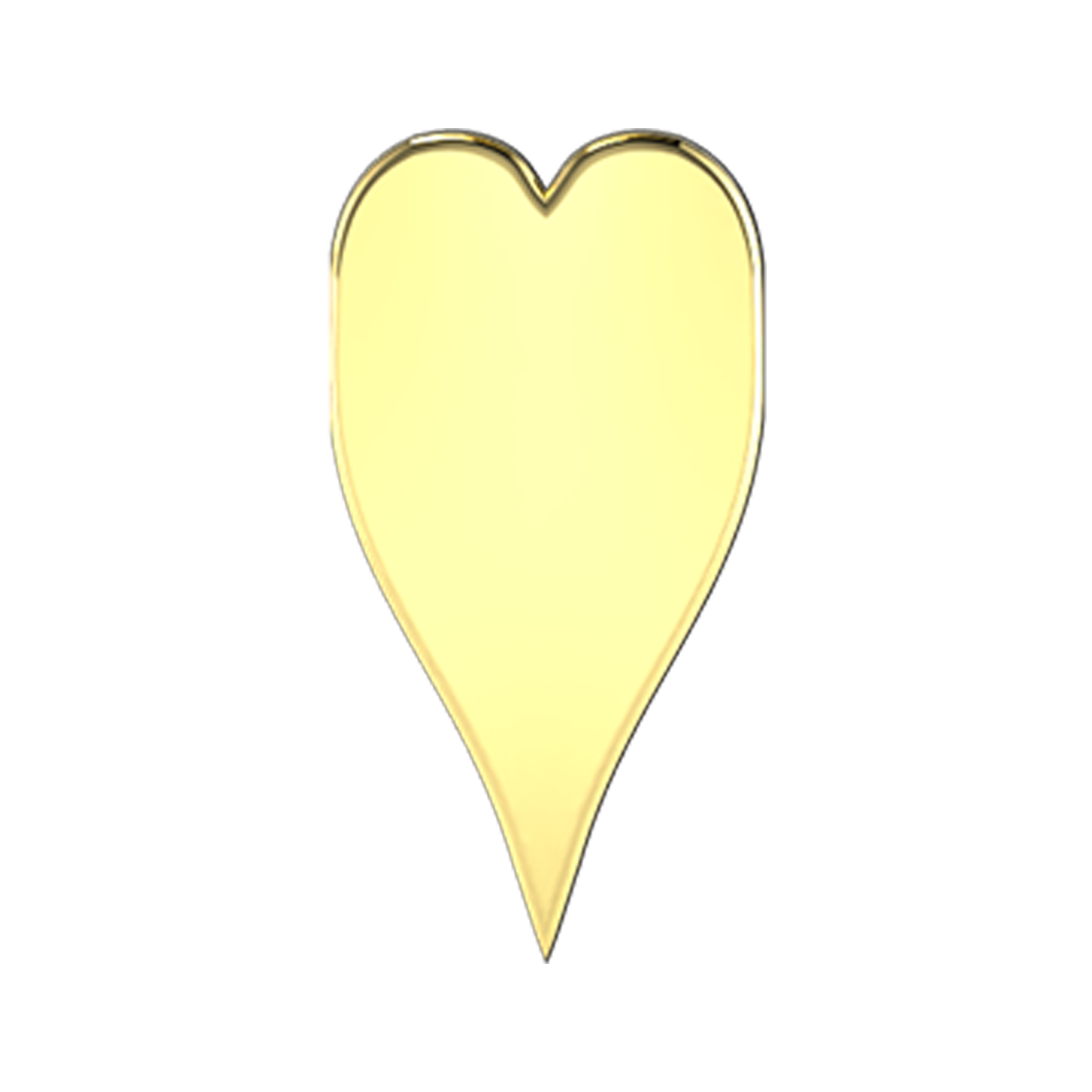 Solid Heart Slider Necklace Charm 14K Yellow Gold