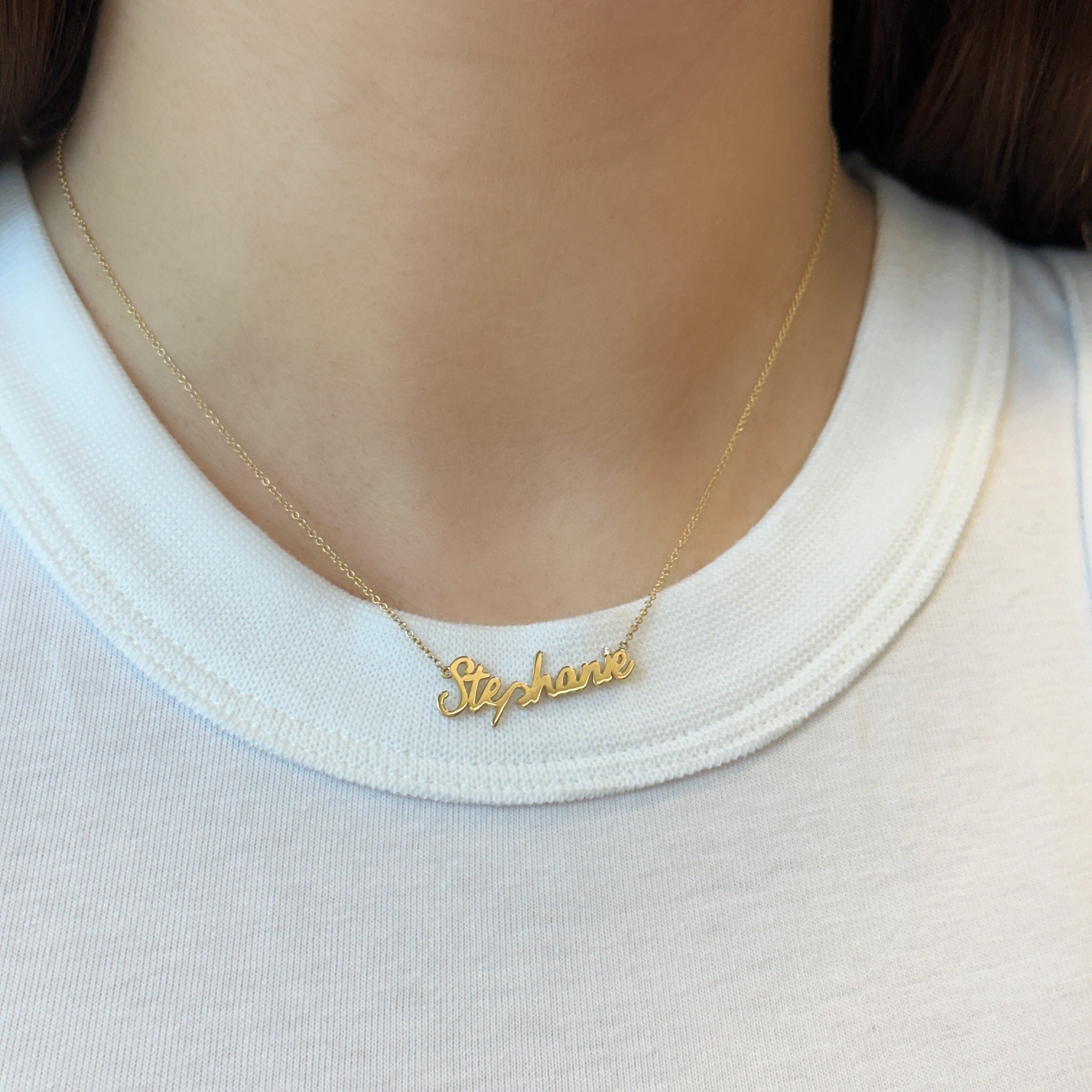Vault Sale: Gold Script Stephanie Necklace