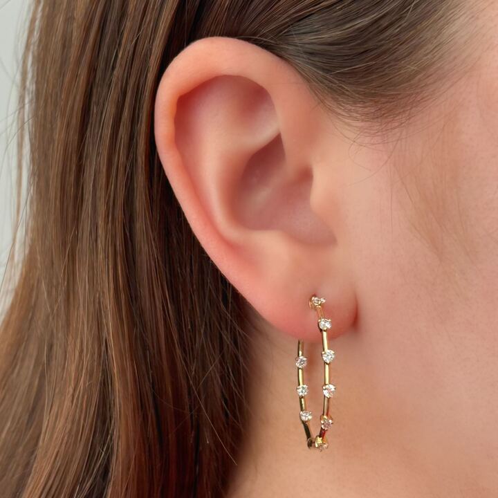 Celeste Petite Diamond Hoop Earrings
