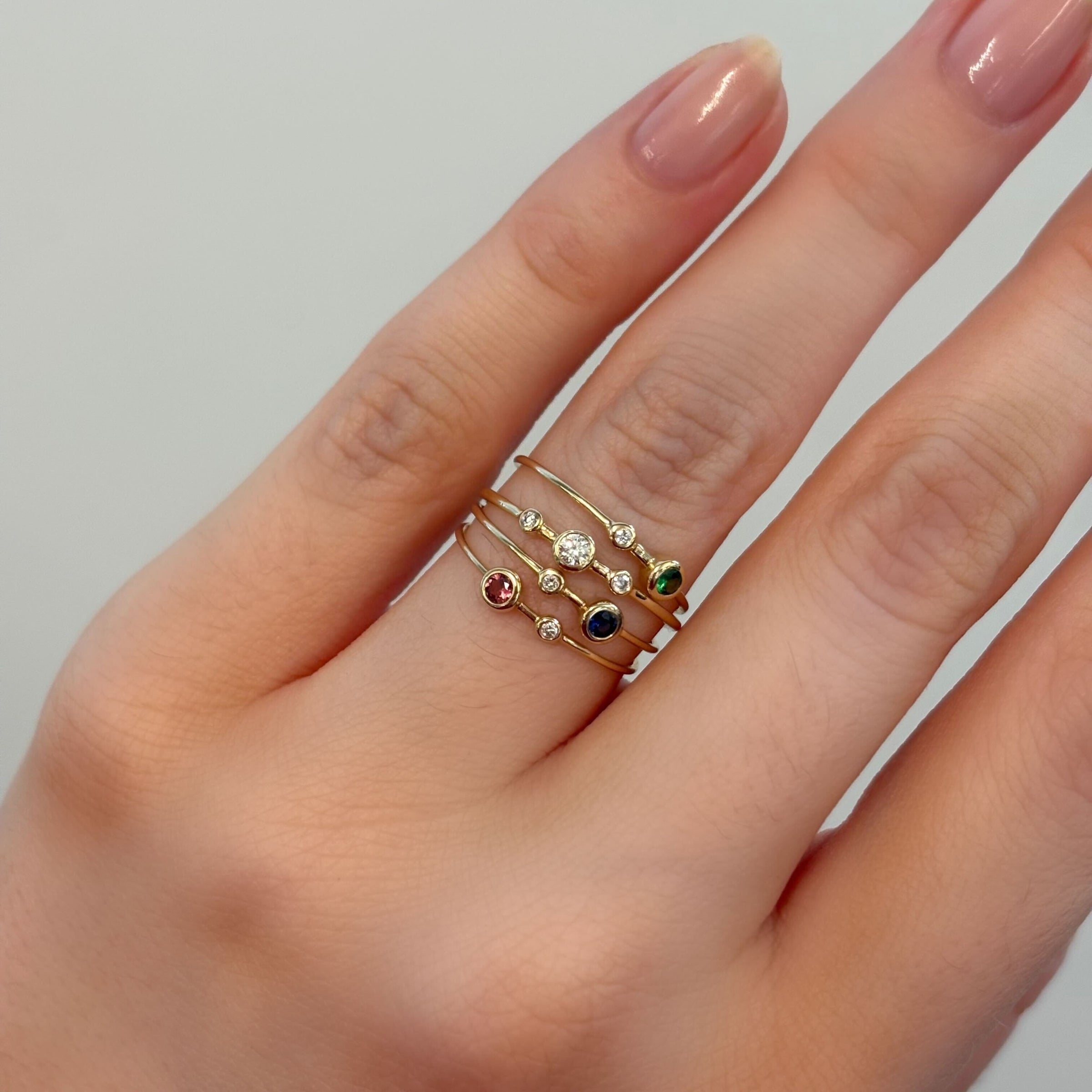 Margot Diamond and Gemstone Two Stone Ring