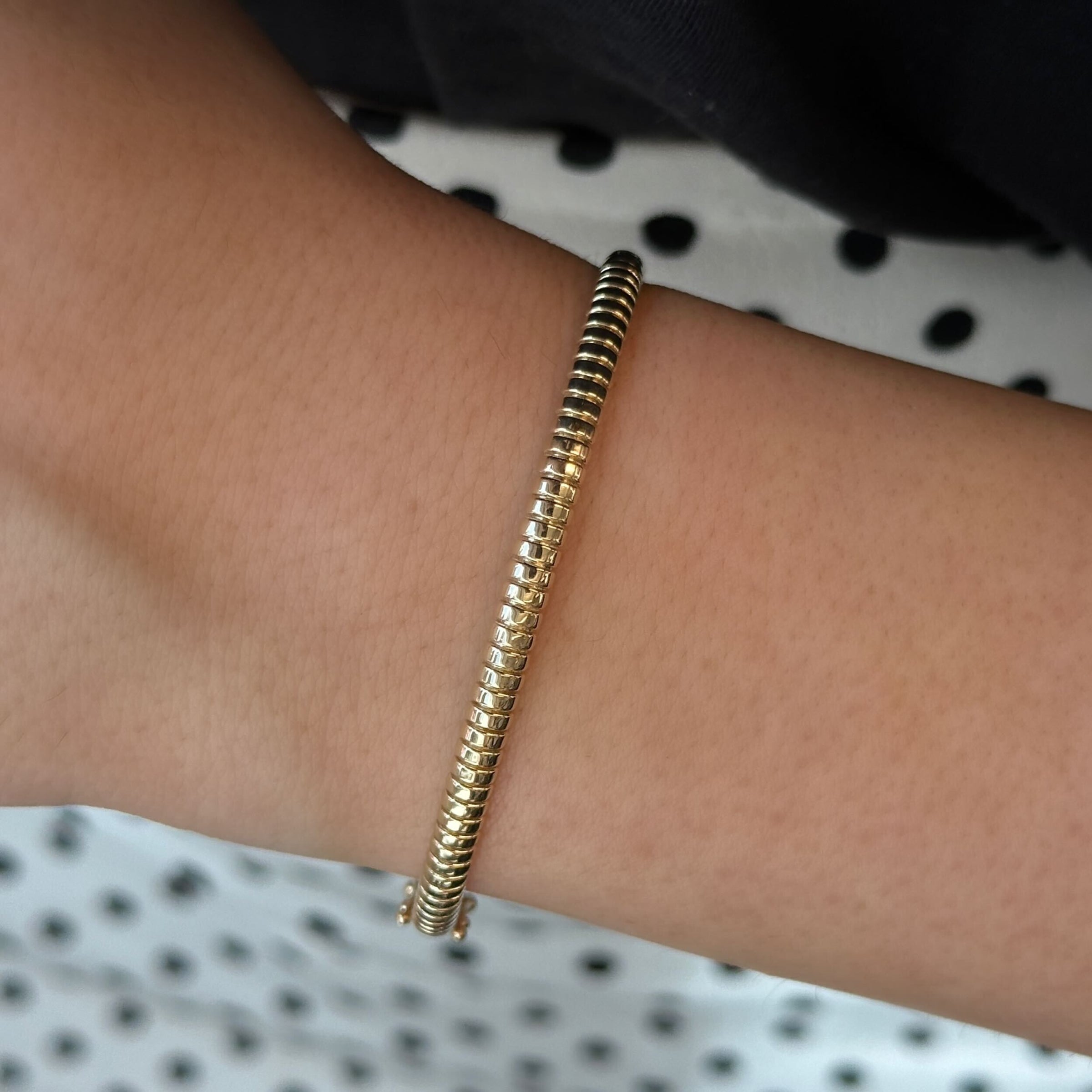 Gold Ridged Bangle