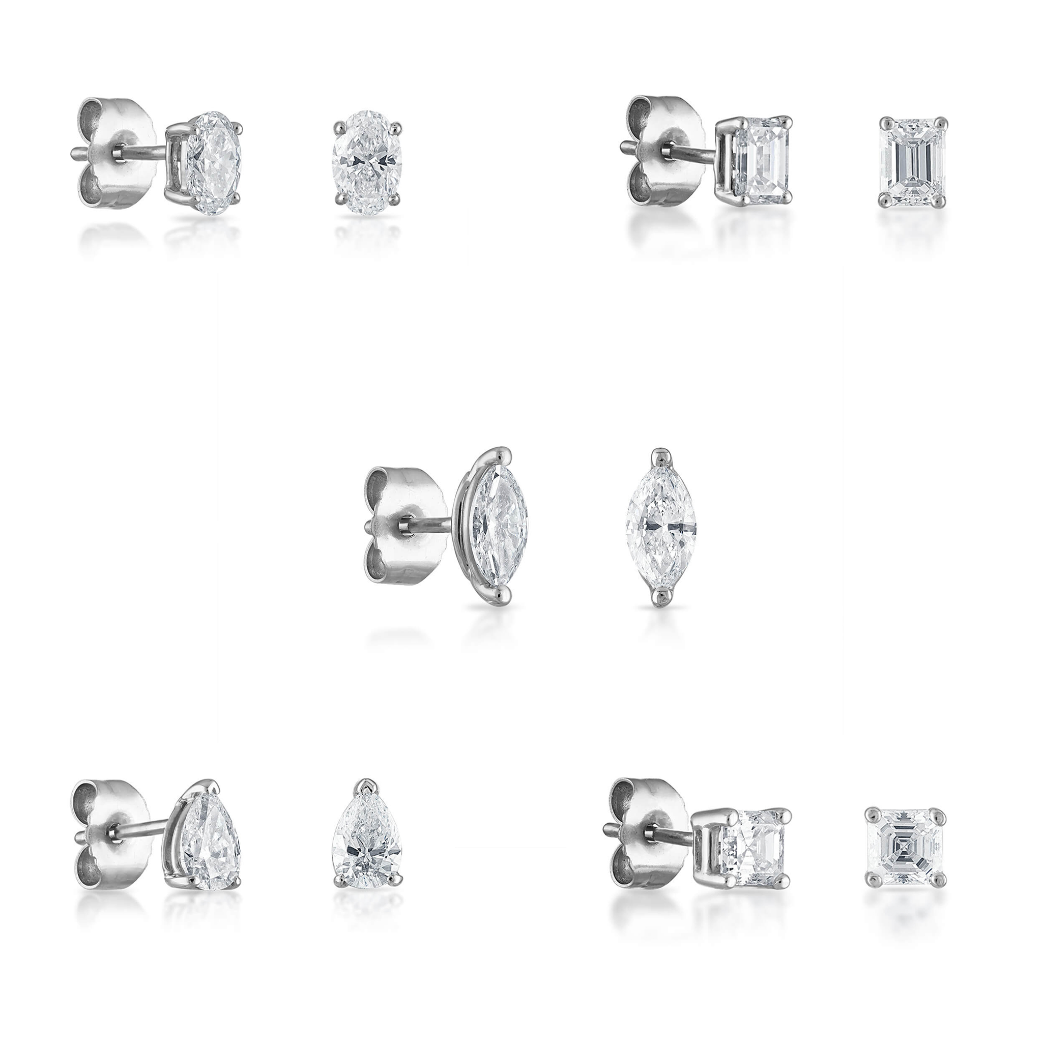 Pear Diamond Stud Earrings