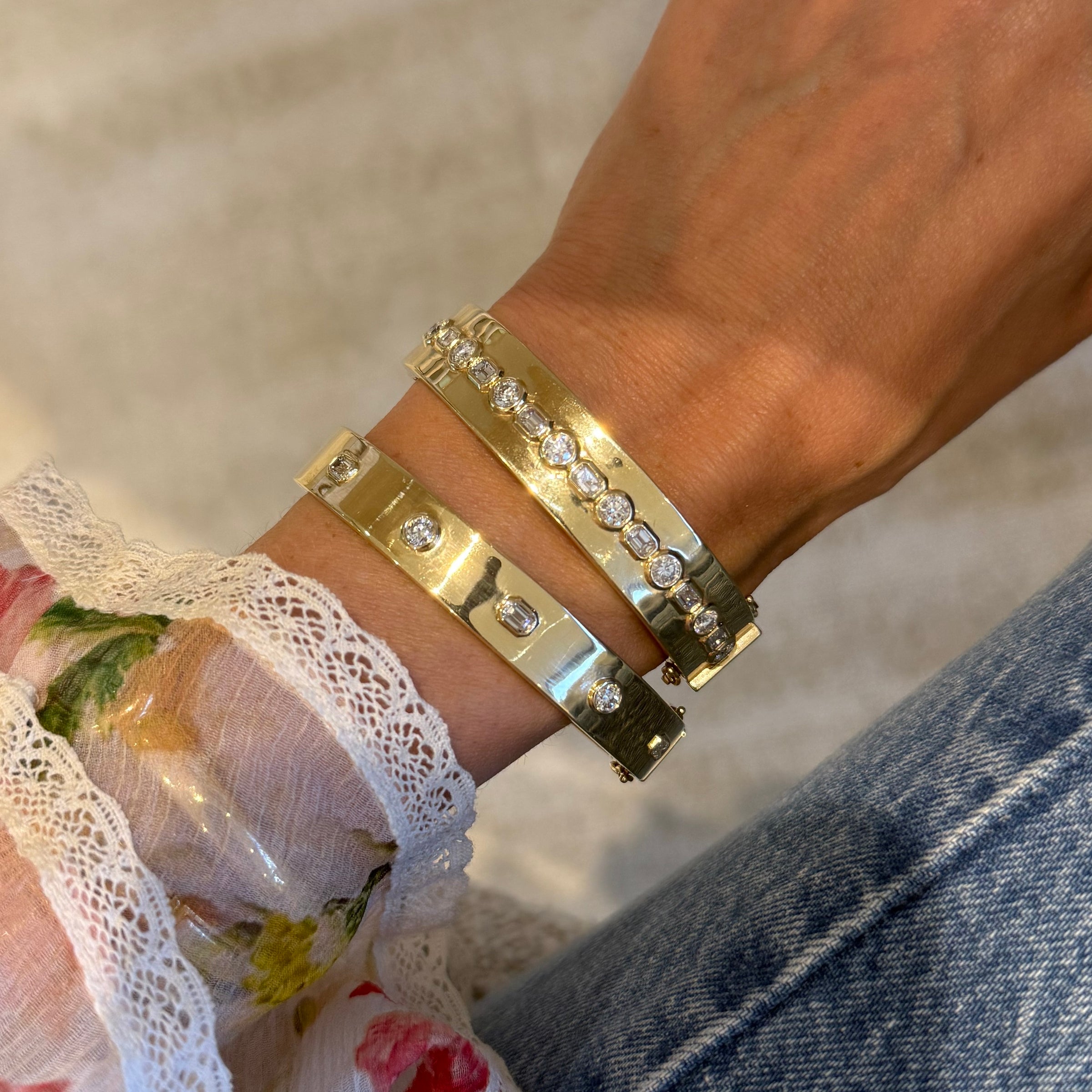 Vault Sale: Fancy Bezel Five Stone Bangle