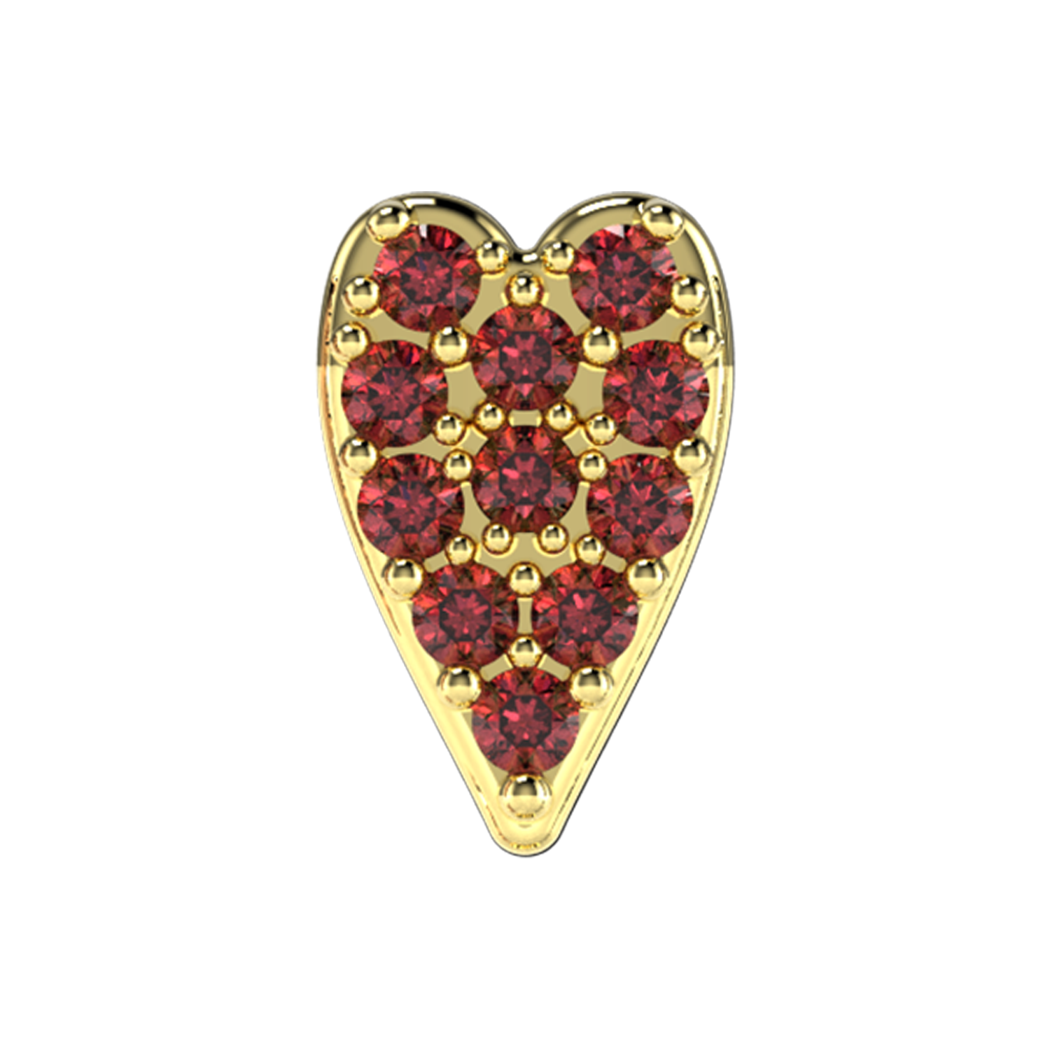 Ruby Heart Slider Necklace Charm