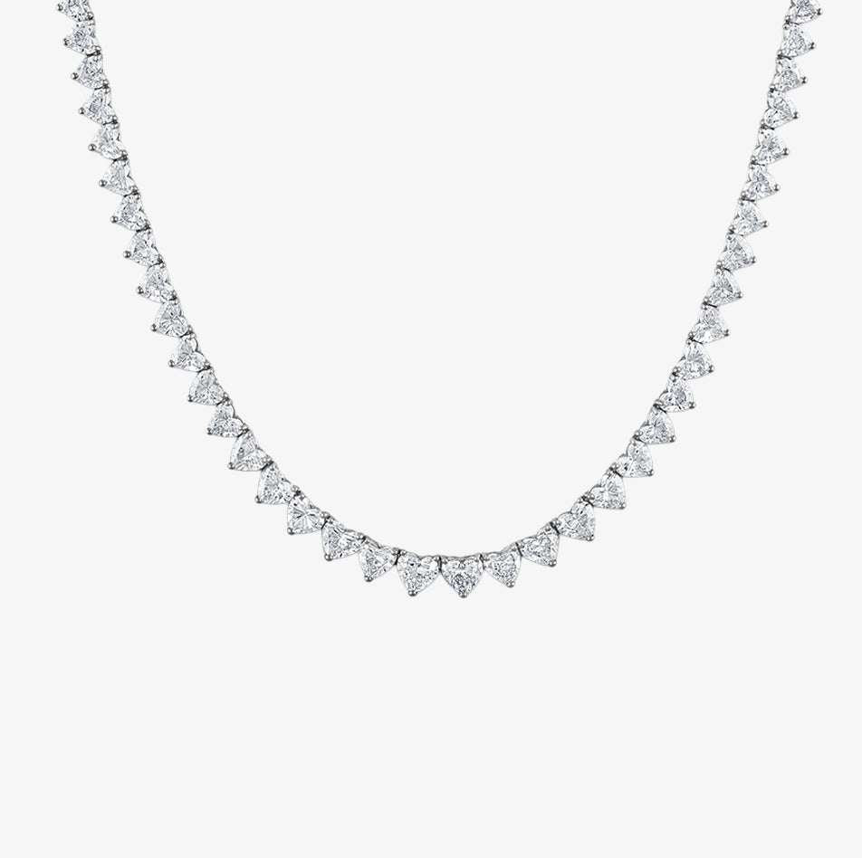 Signature Heart Shape Diamond Tennis Necklace