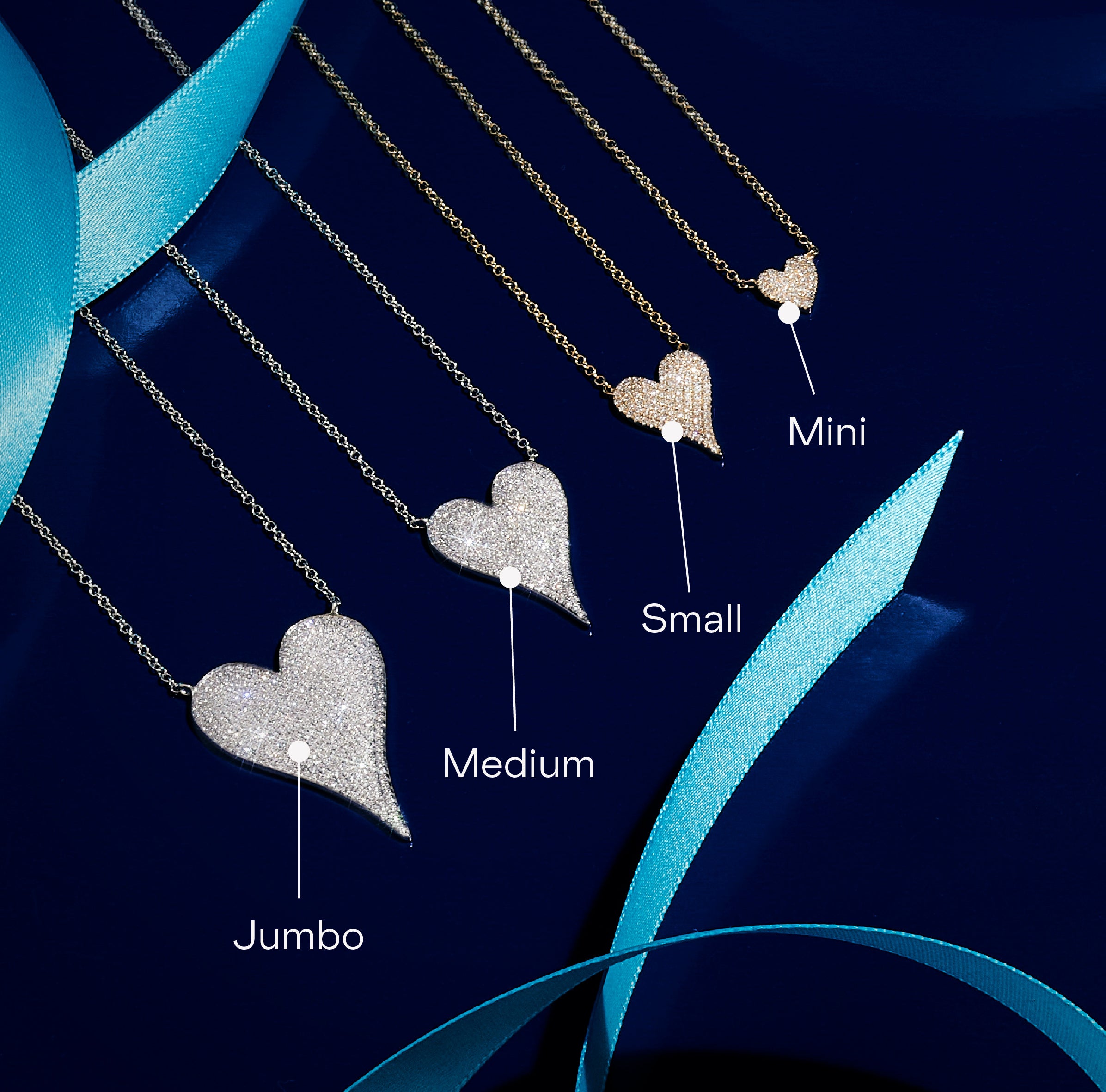 Mini Token Pave Heart Necklace