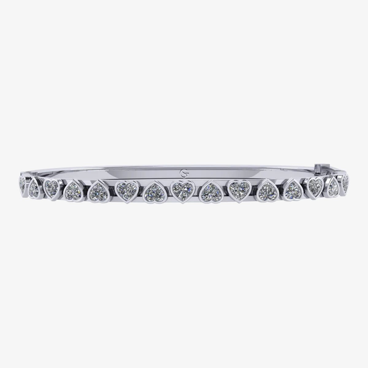 Petite Fancy Heart Slider Bangle™ 14K White Gold