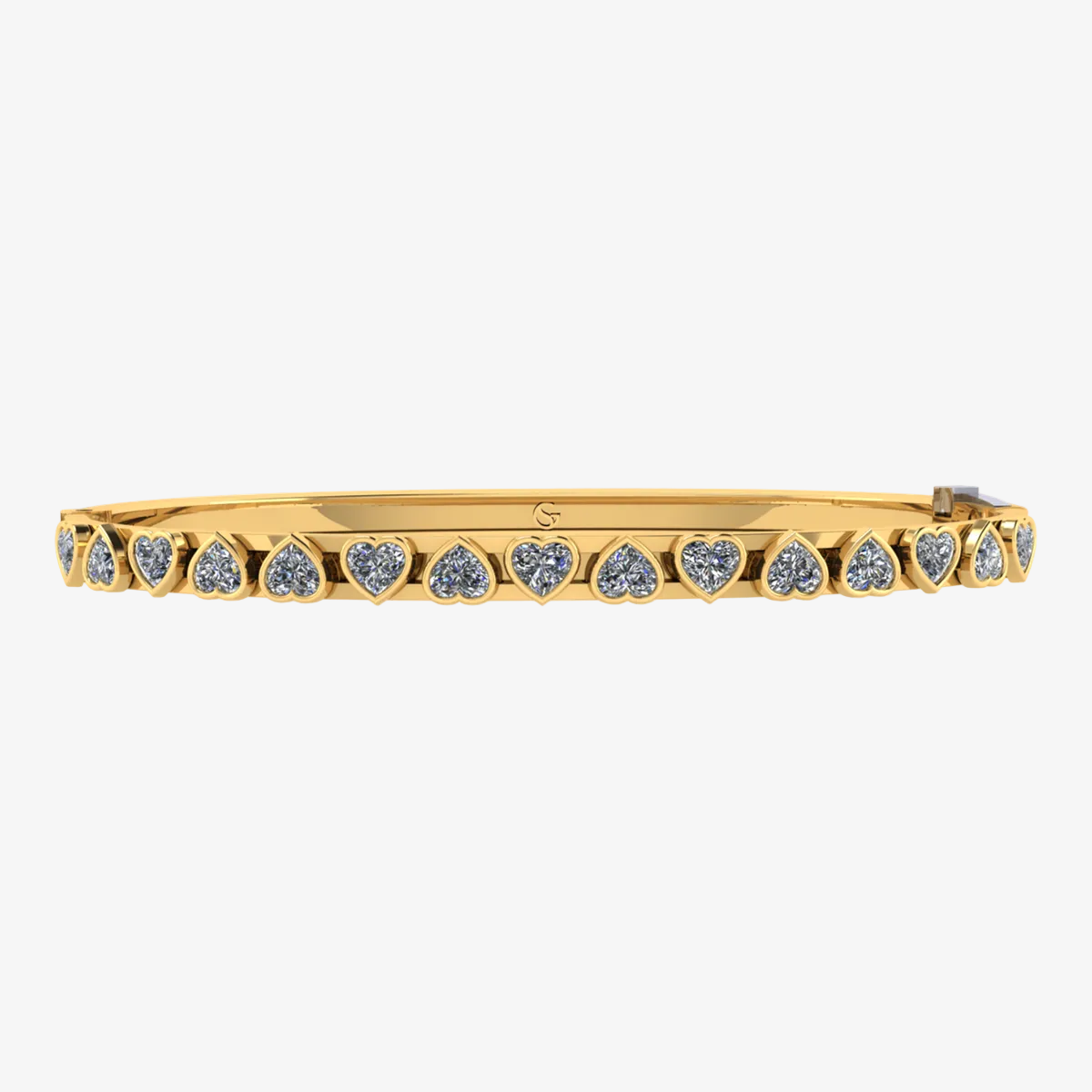 Petite Fancy Heart Slider Bangle™ 14K Yellow Gold
