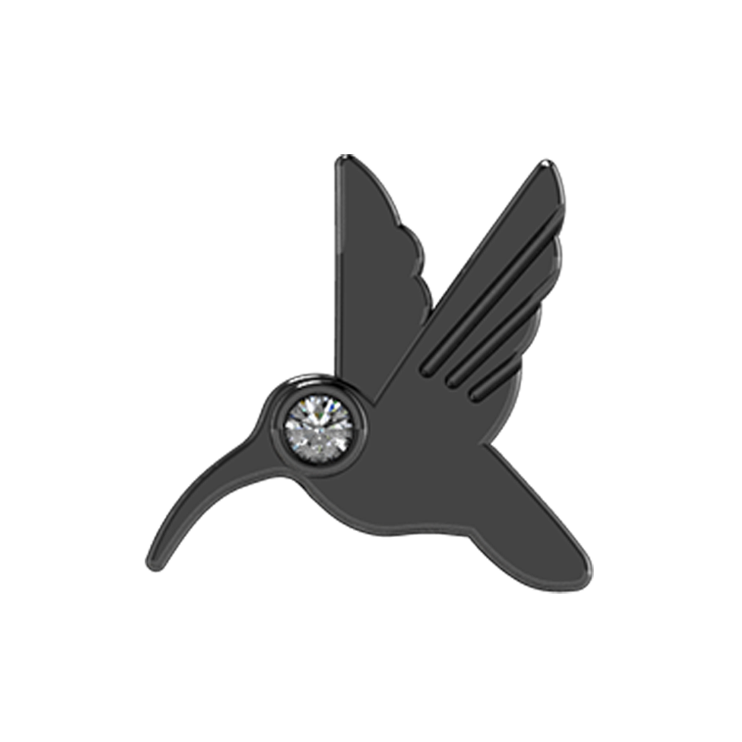 Hummingbird Slider Charm Black Rhodium