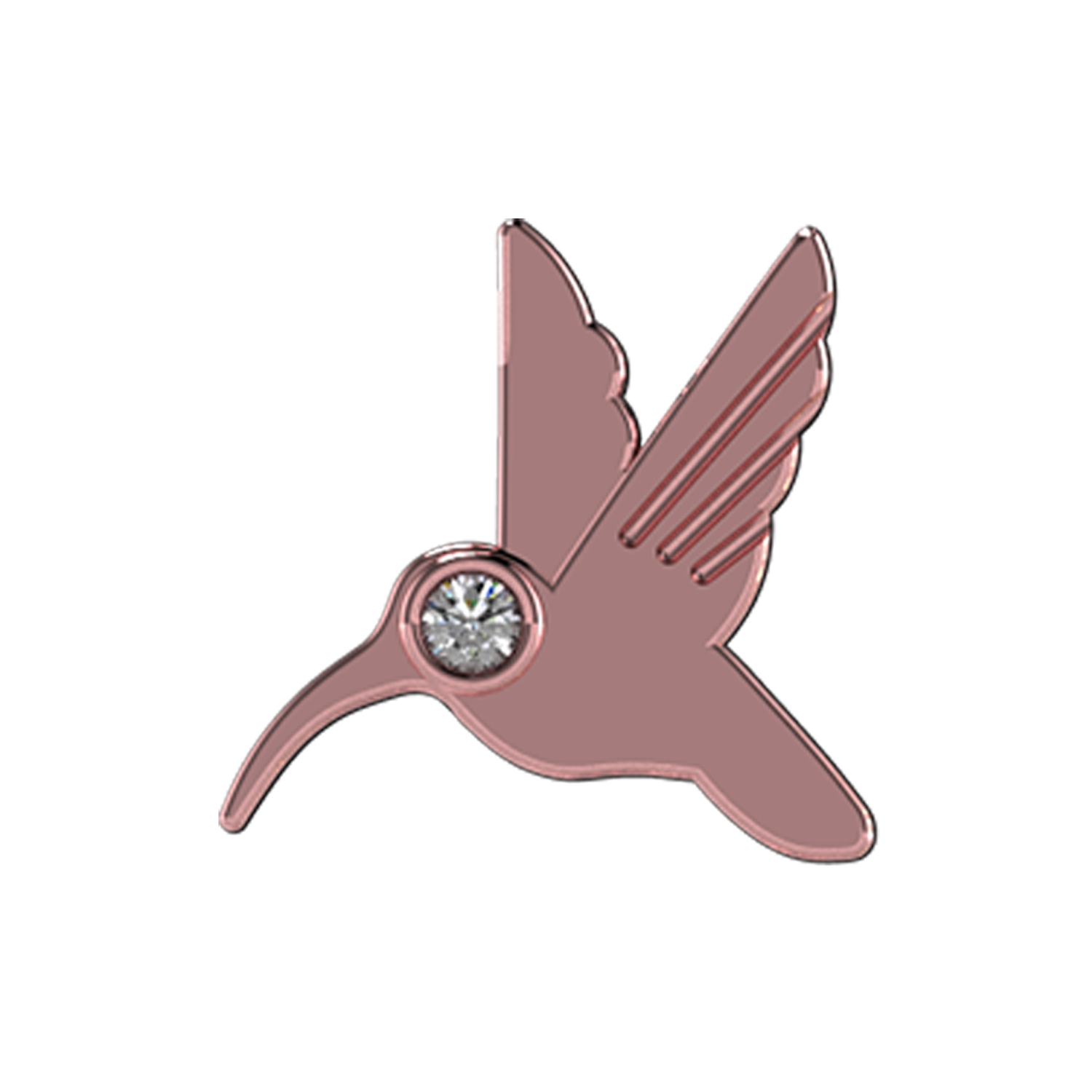 Hummingbird Slider Charm 18K Rose Gold