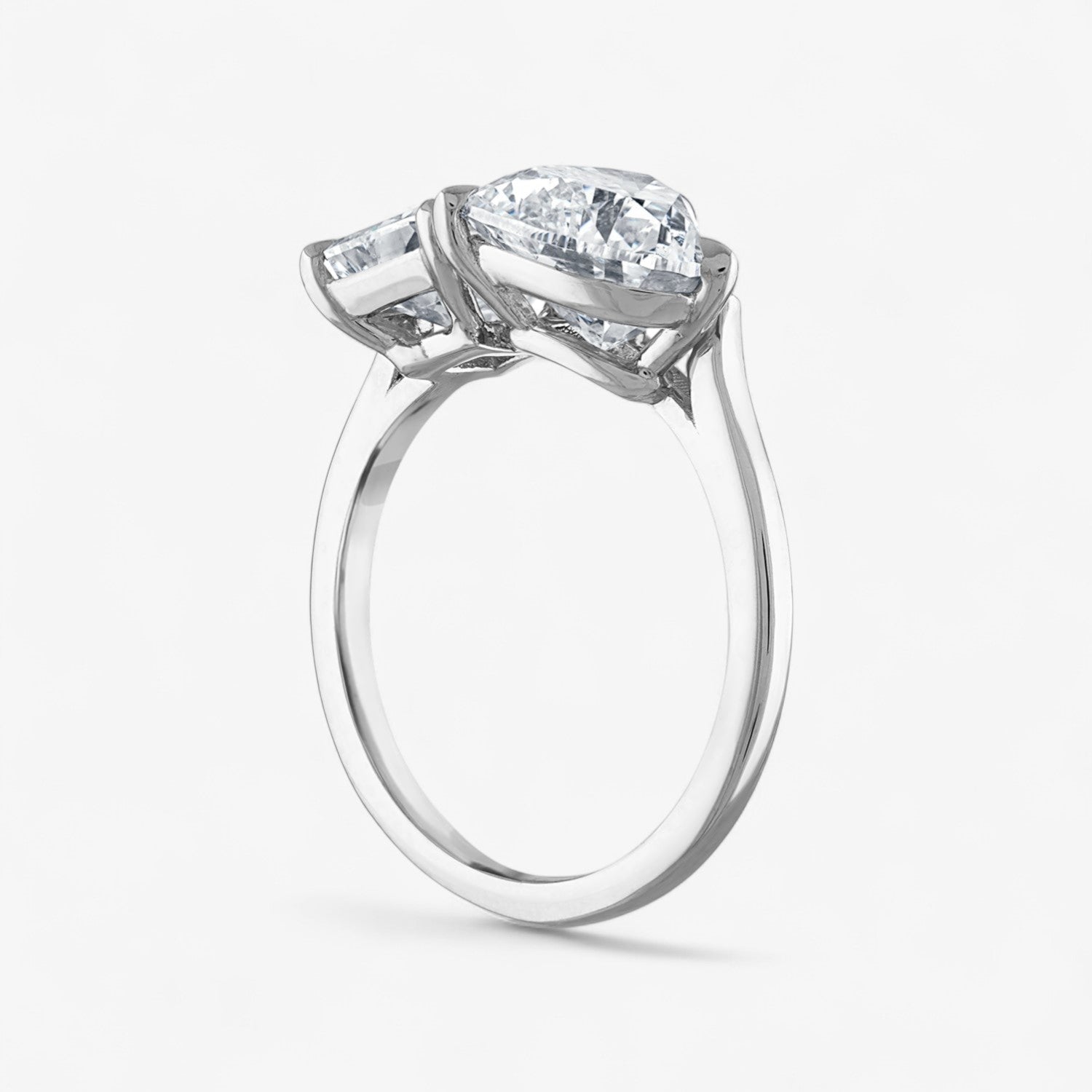 SOLD: 4.58cttw Heart Shaped and Radiant Cut Two-Stone Engagement Ring