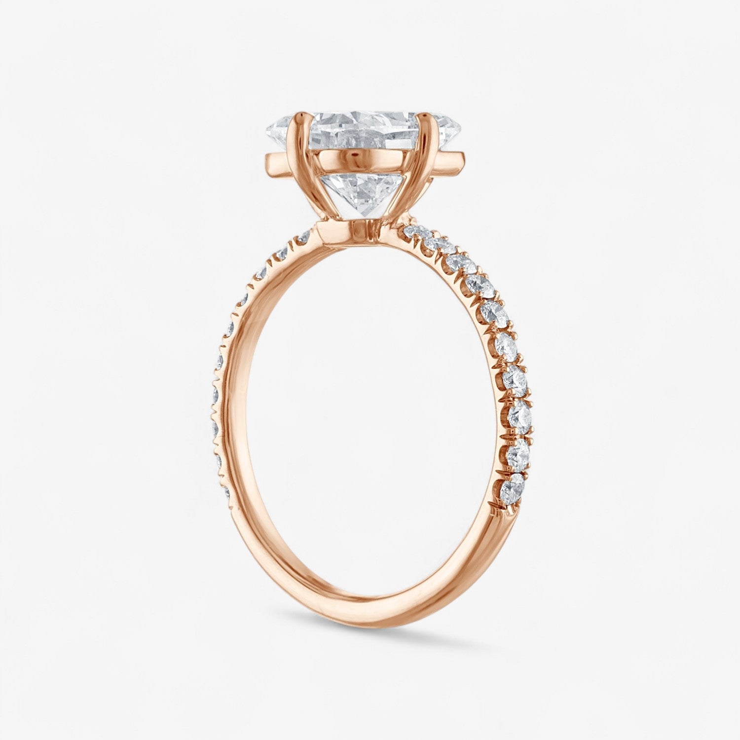 2.01ct Cushion Cut Pave Compass Setting Engagement Ring