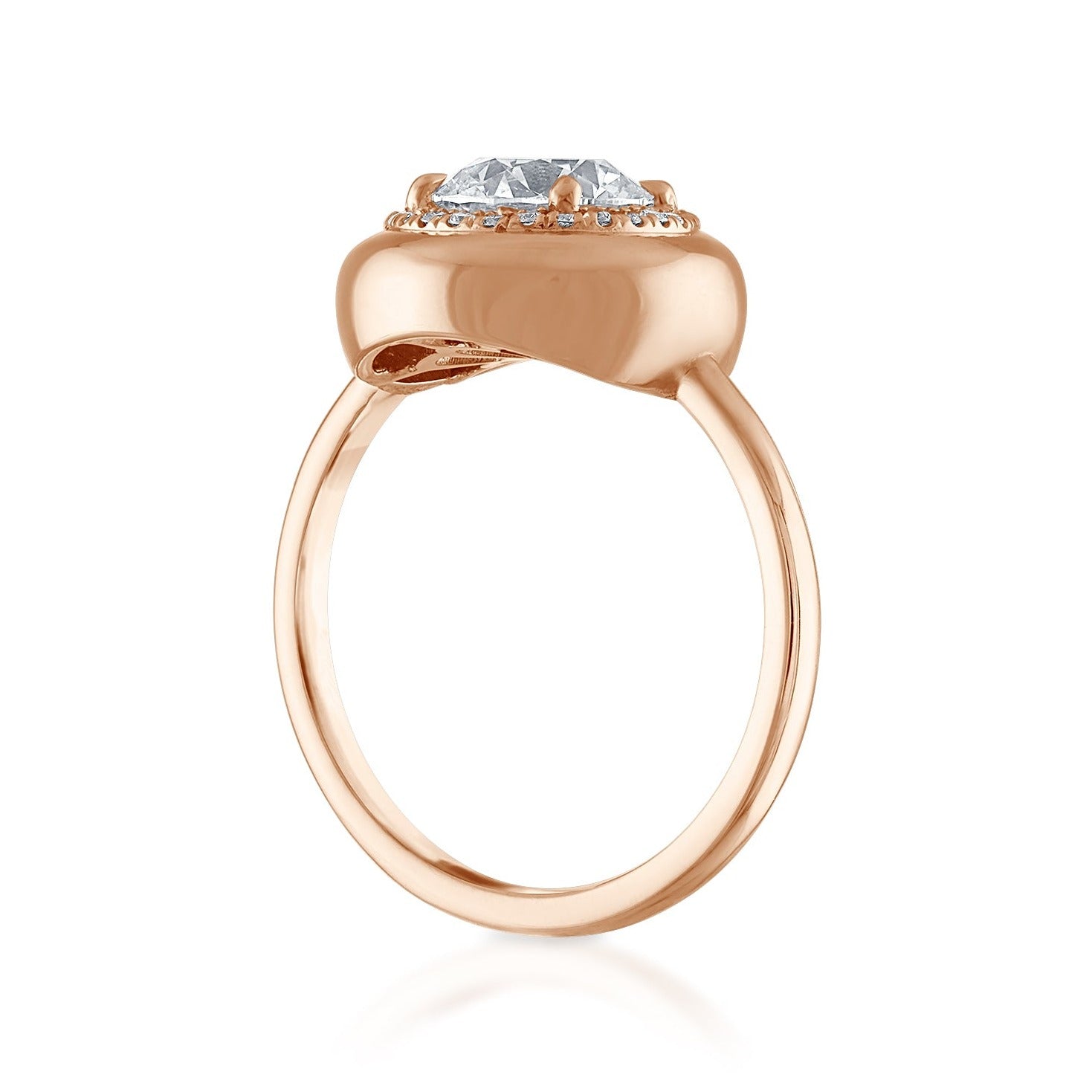 1.20ct Round Diamond Button Engagement Ring
