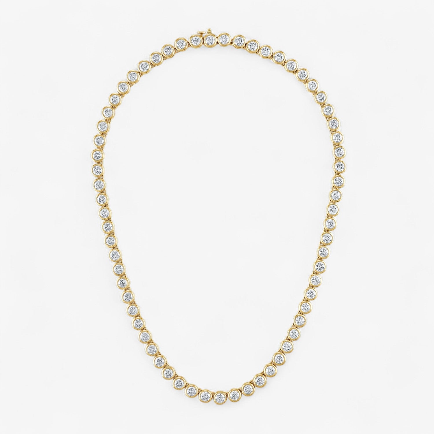 Margot Bezel Set Round Diamond Necklace 18K Yellow Gold