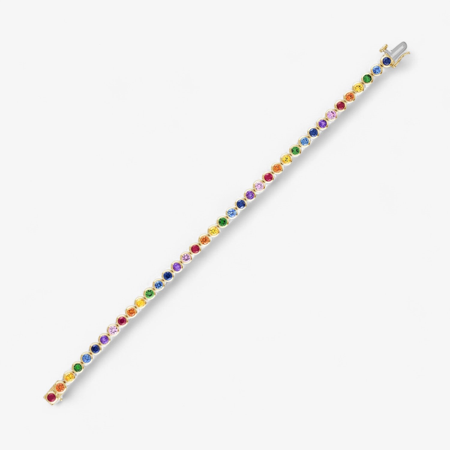 Margot Bezel Set Rainbow Tennis Bracelet