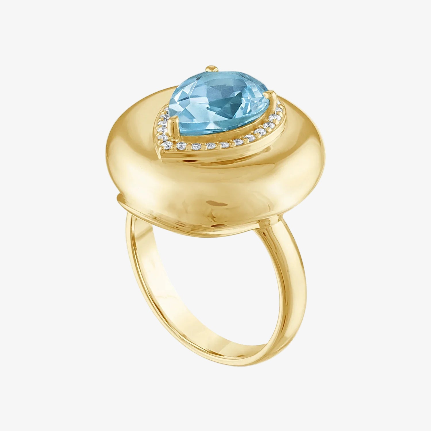 Blue Topaz Candy Button Pear Ring