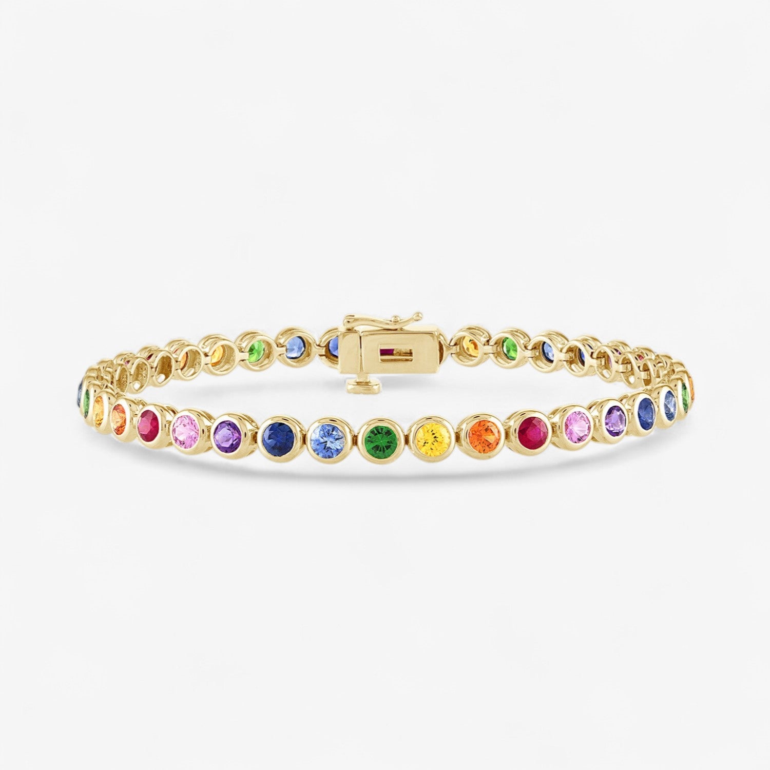 Margot Bezel Set Rainbow Tennis Bracelet