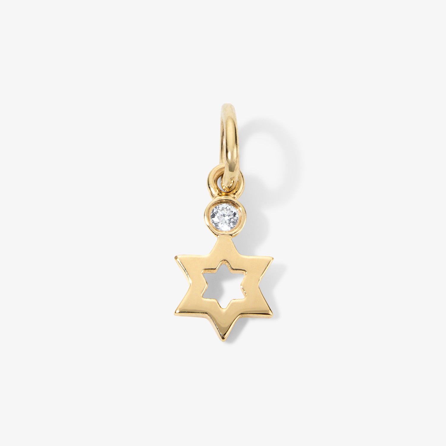 Baby Bubble Star of David Diamond Charm 14K Yellow Gold
