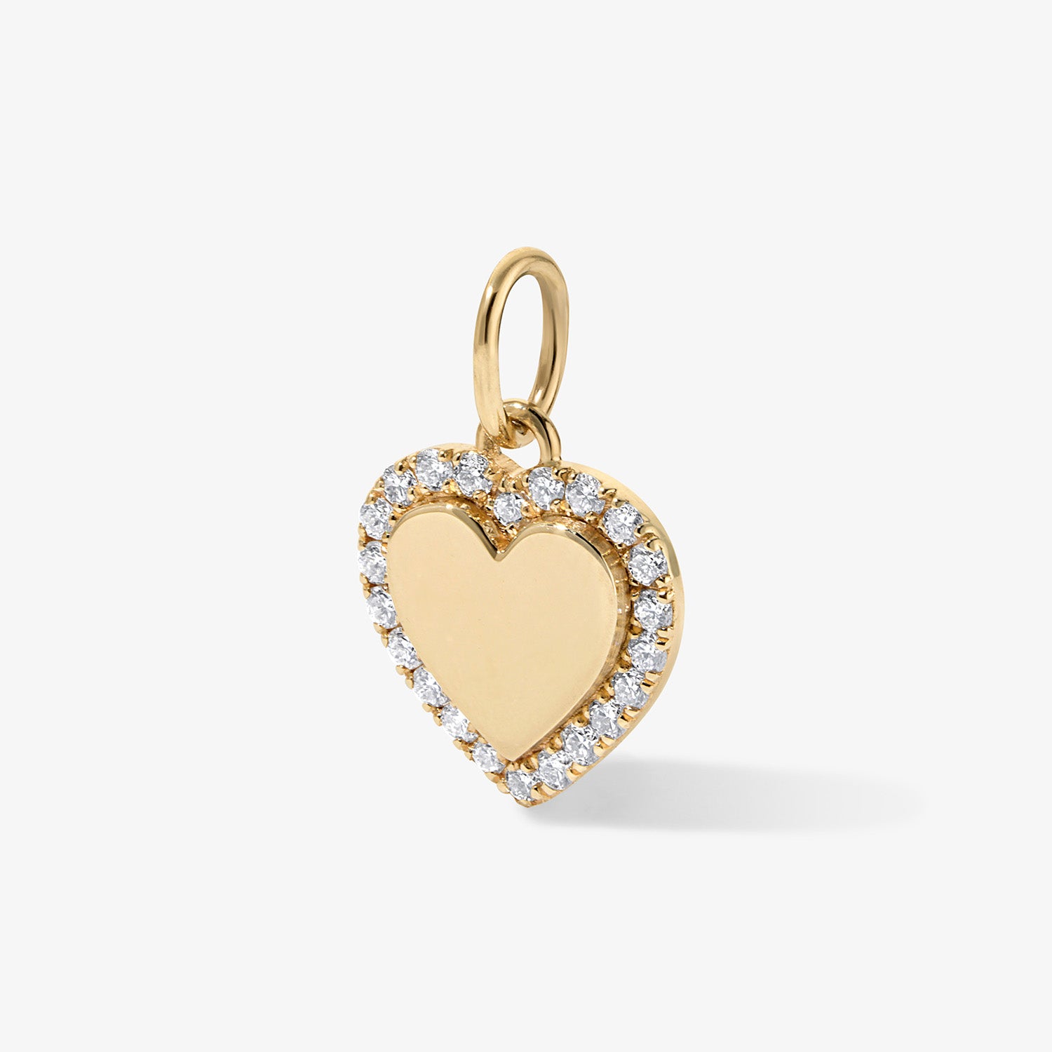 Small Heart Bubble Charm with Pave Outline