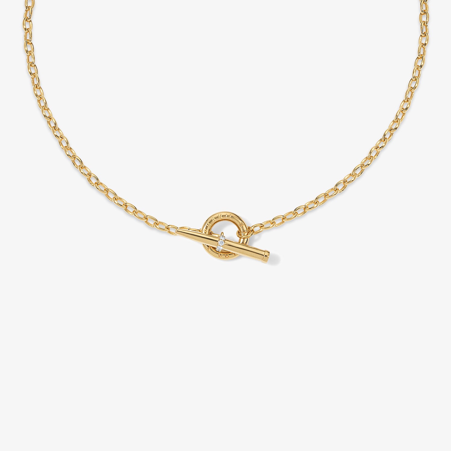 Cocktail Chain Necklace with Toggle 14K Yellow Gold