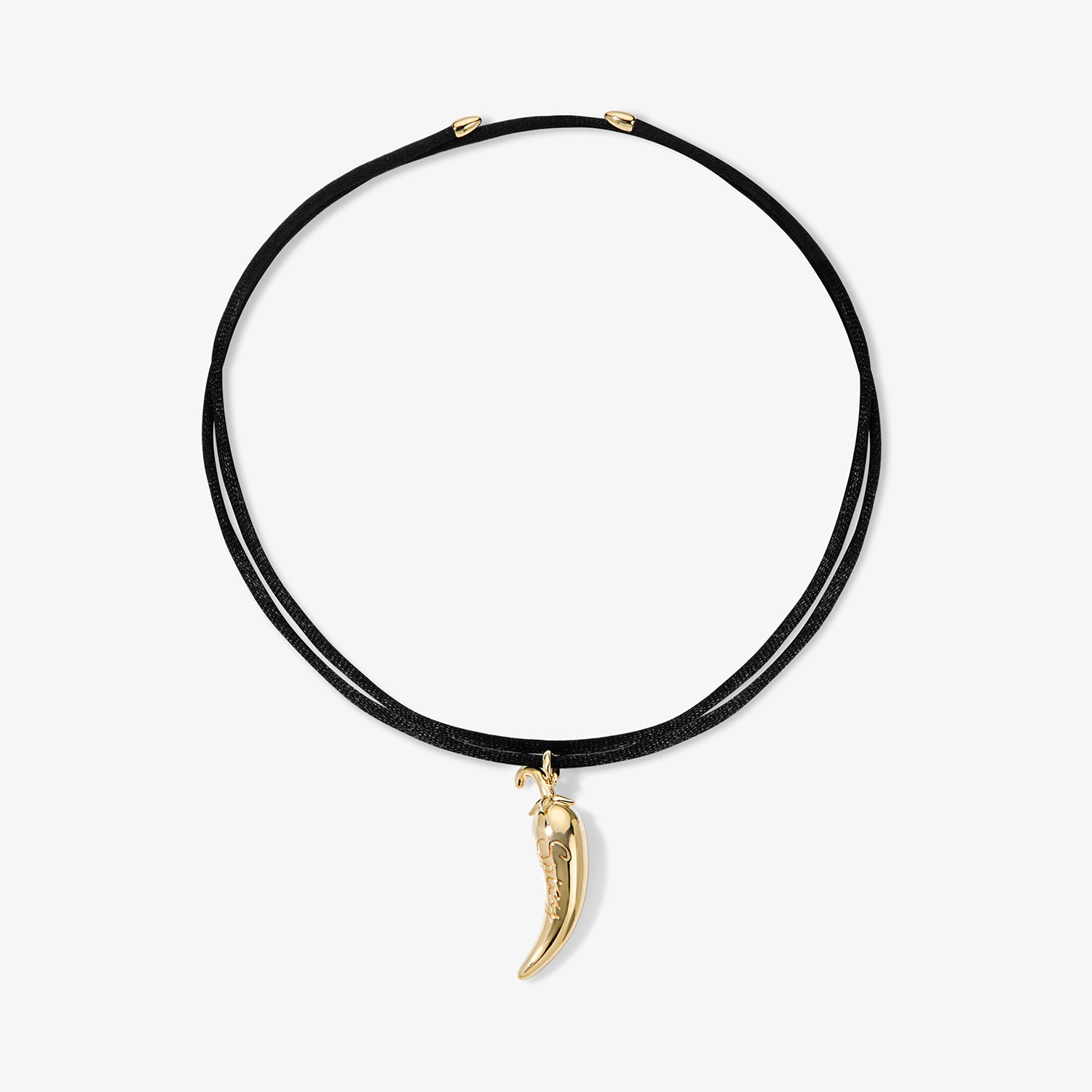 Spicy Margarita Large Gold Pepper Pendant on Cord