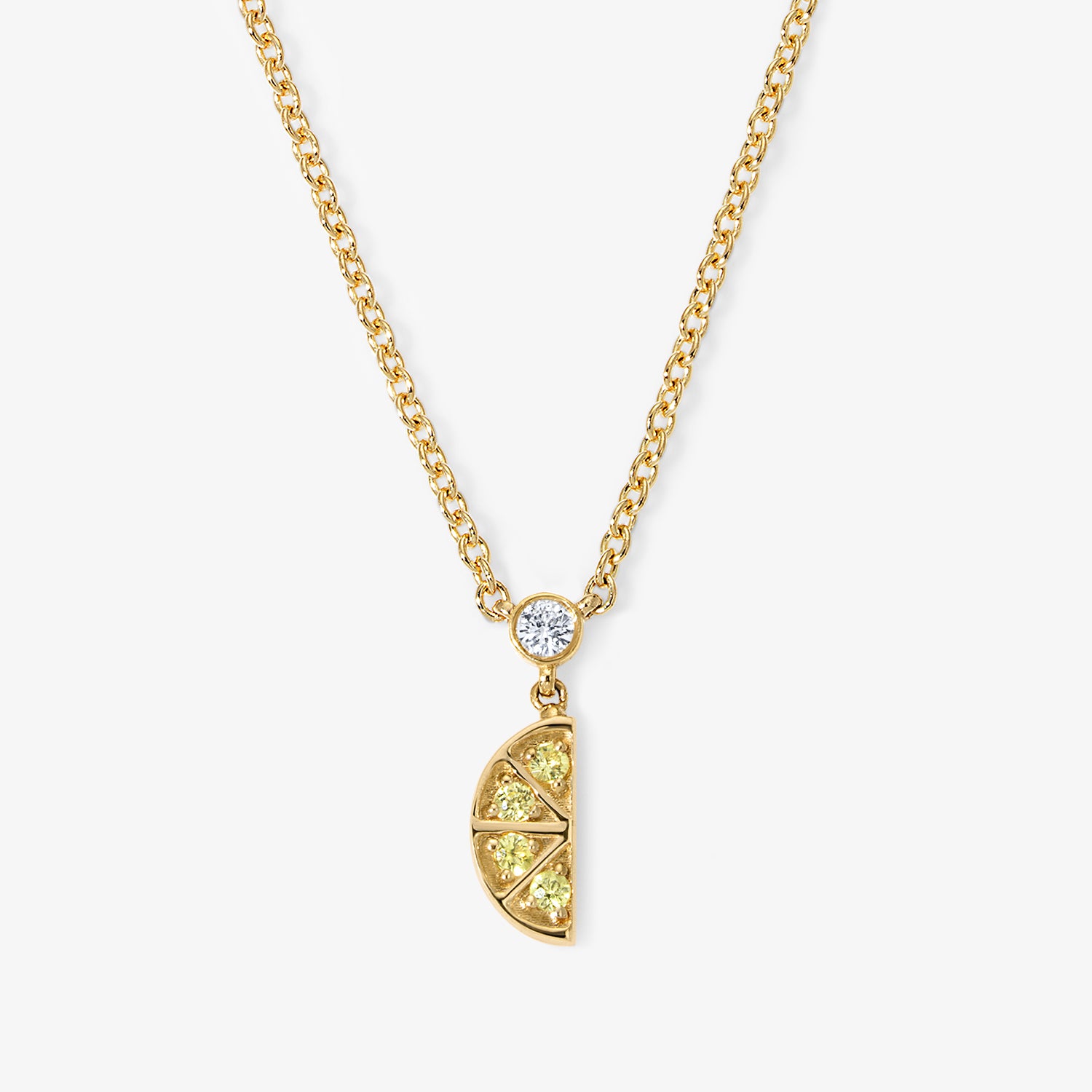 Cocktail Lemon Slice Chain Necklace