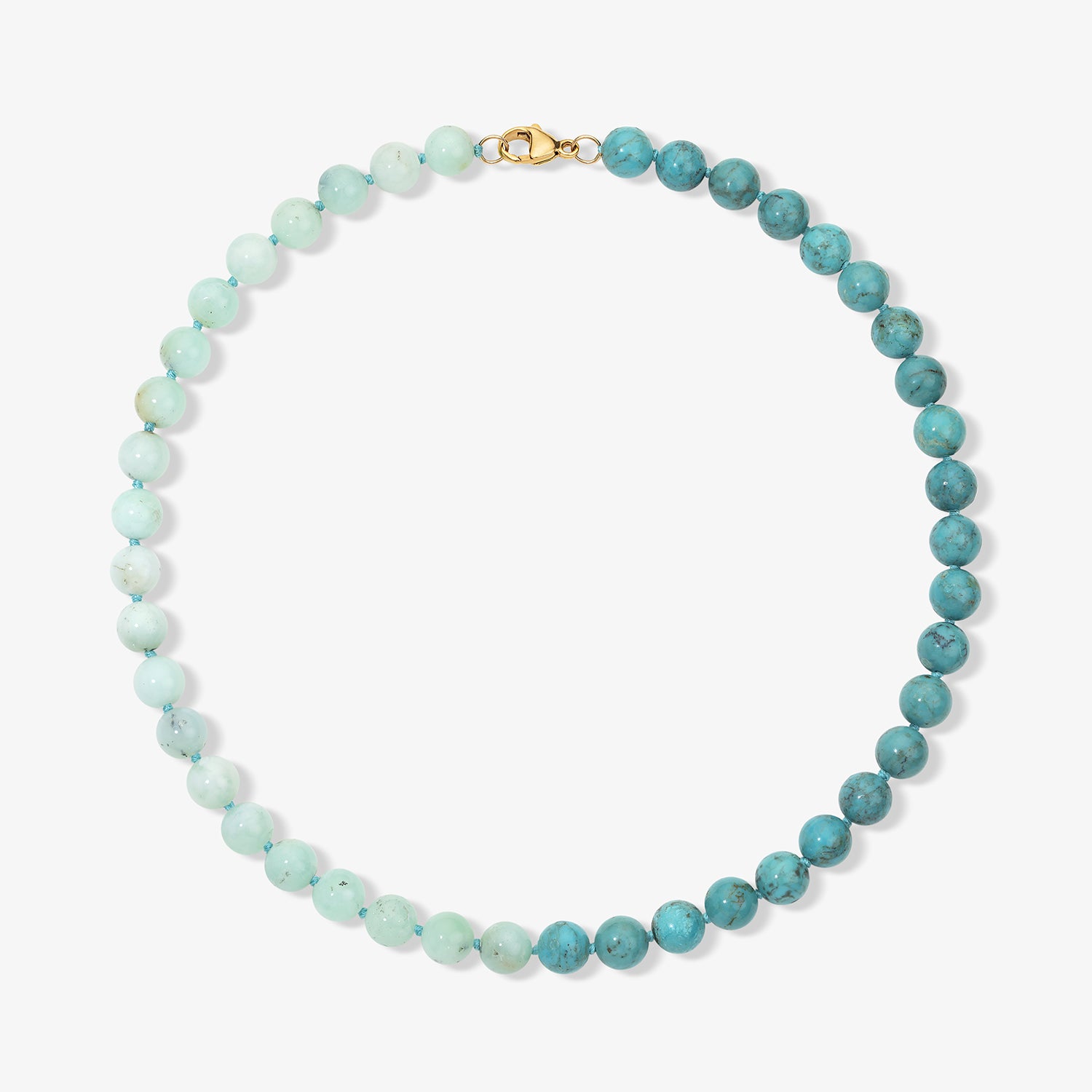 Kendall Two Tone Turquoise and Chrysoprase Beaded Necklace