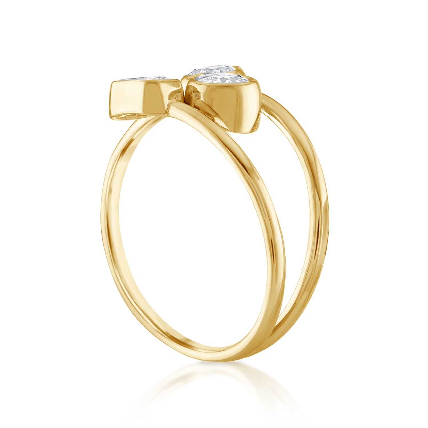 Fancy Bezel Three Stone Multi Shape Ring