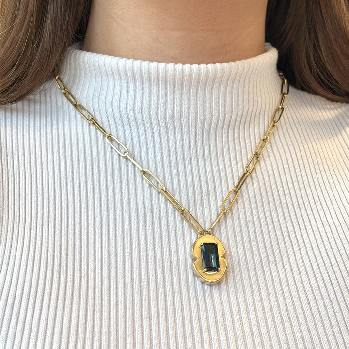 Vault Sale: London Blue Topaz Emerald Cut Jumbo Pendant