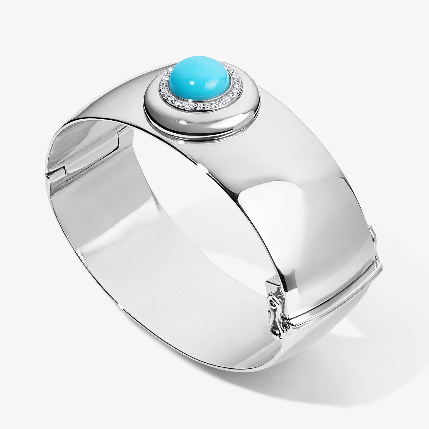 Sterling Silver Cabochon Candy Button Bangle