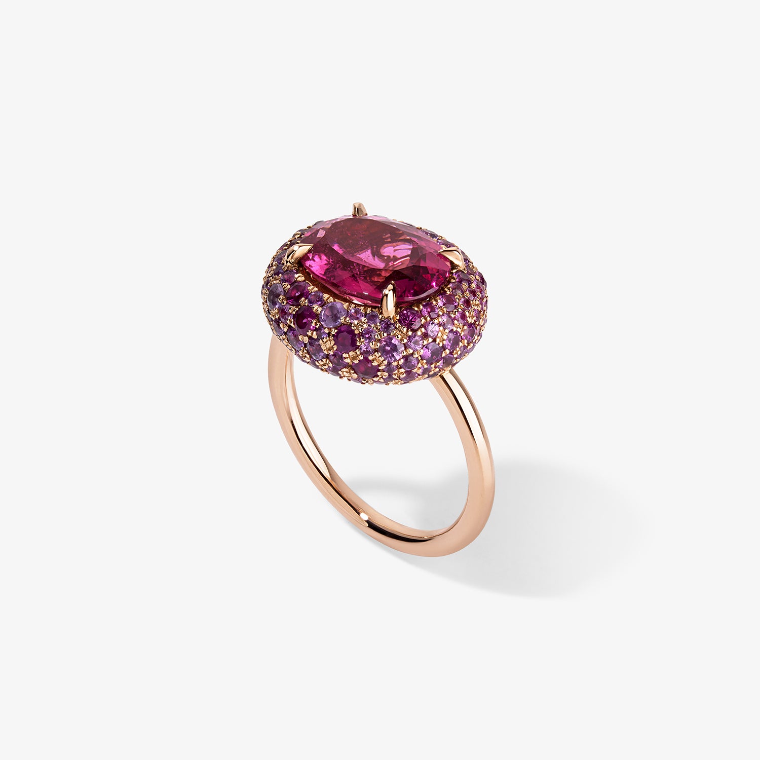 Candy Button Pink Tourmaline Bombe Ring