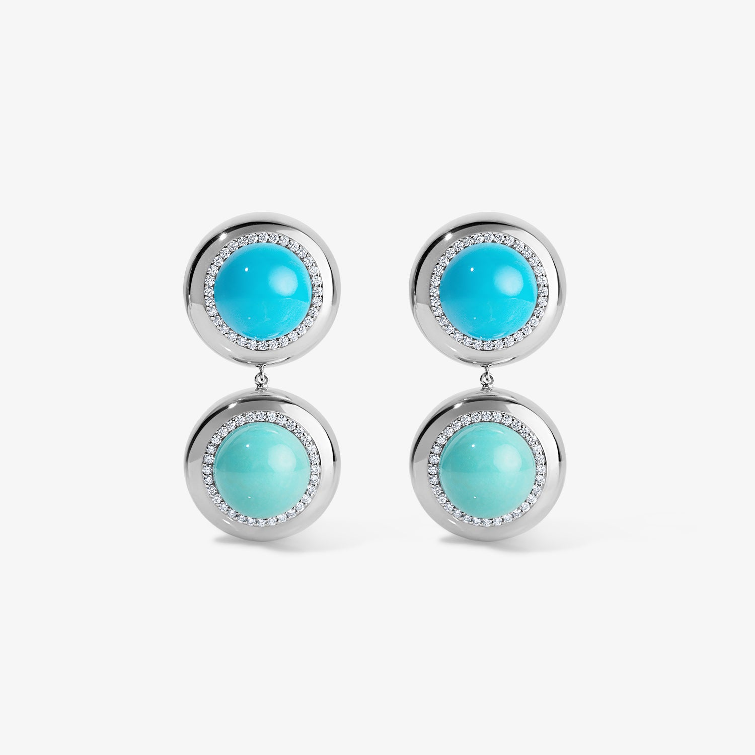 Sterling Silver Large Cabochon Candy Button Earrings