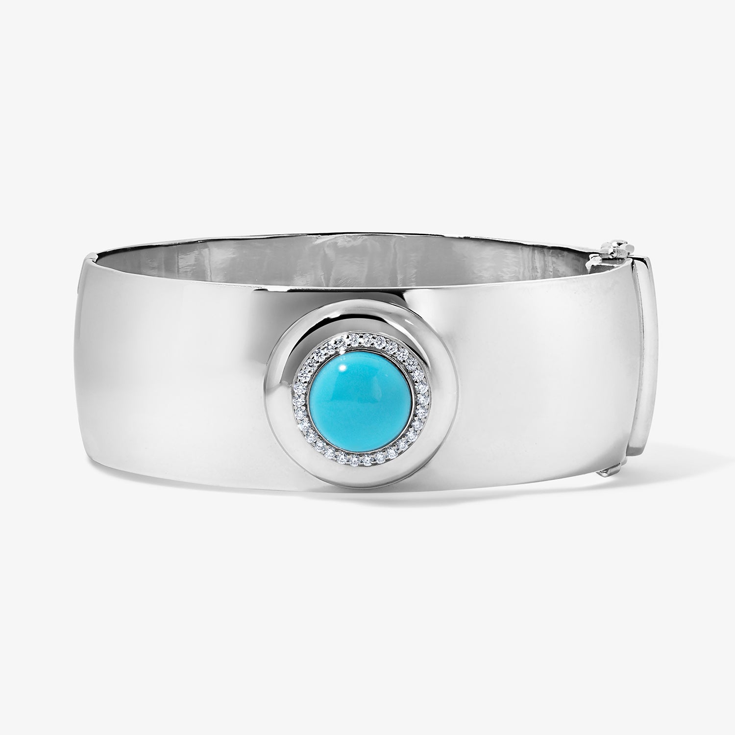 Sterling Silver Cabochon Candy Button Bangle