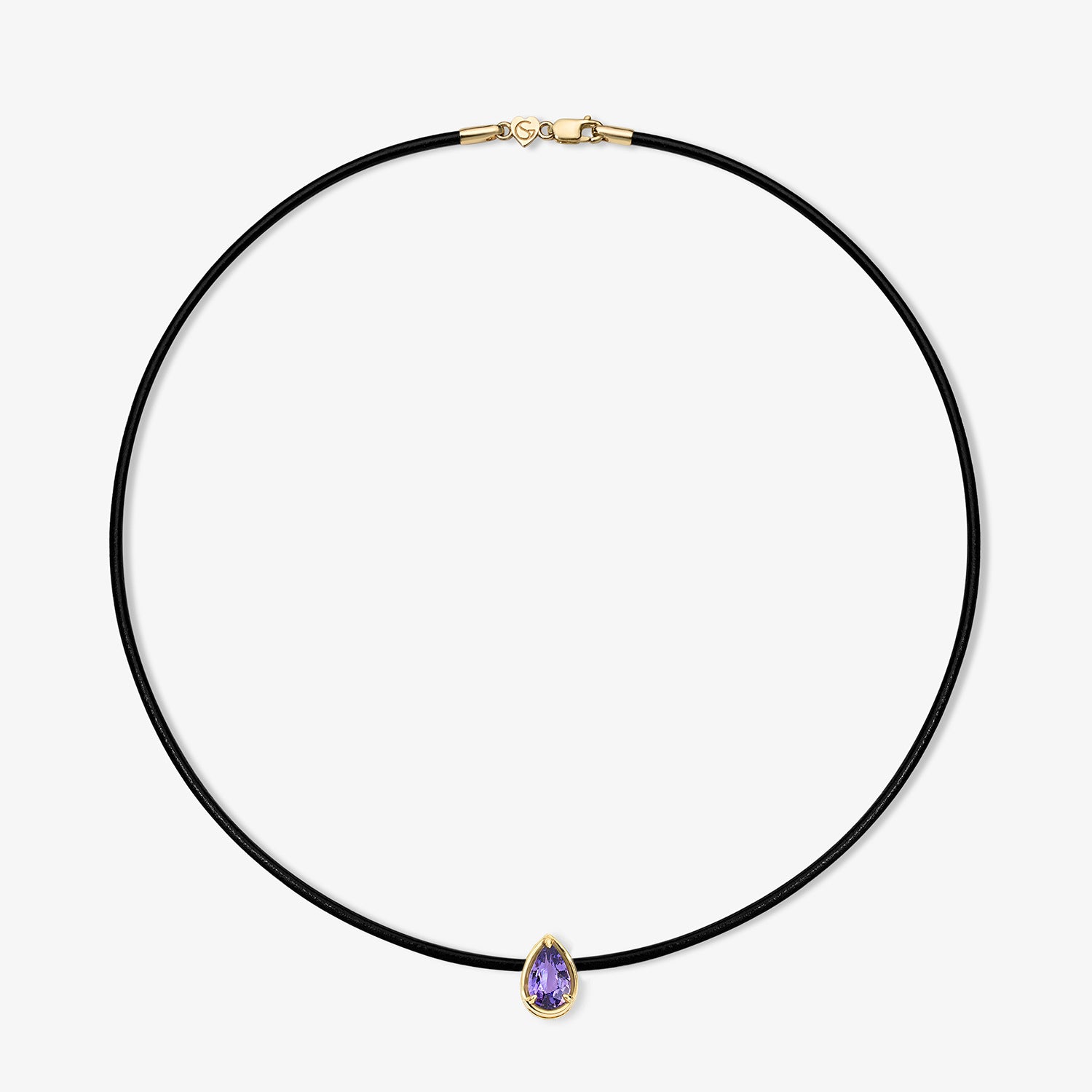 Margot Lavender Sapphire Pear Necklace