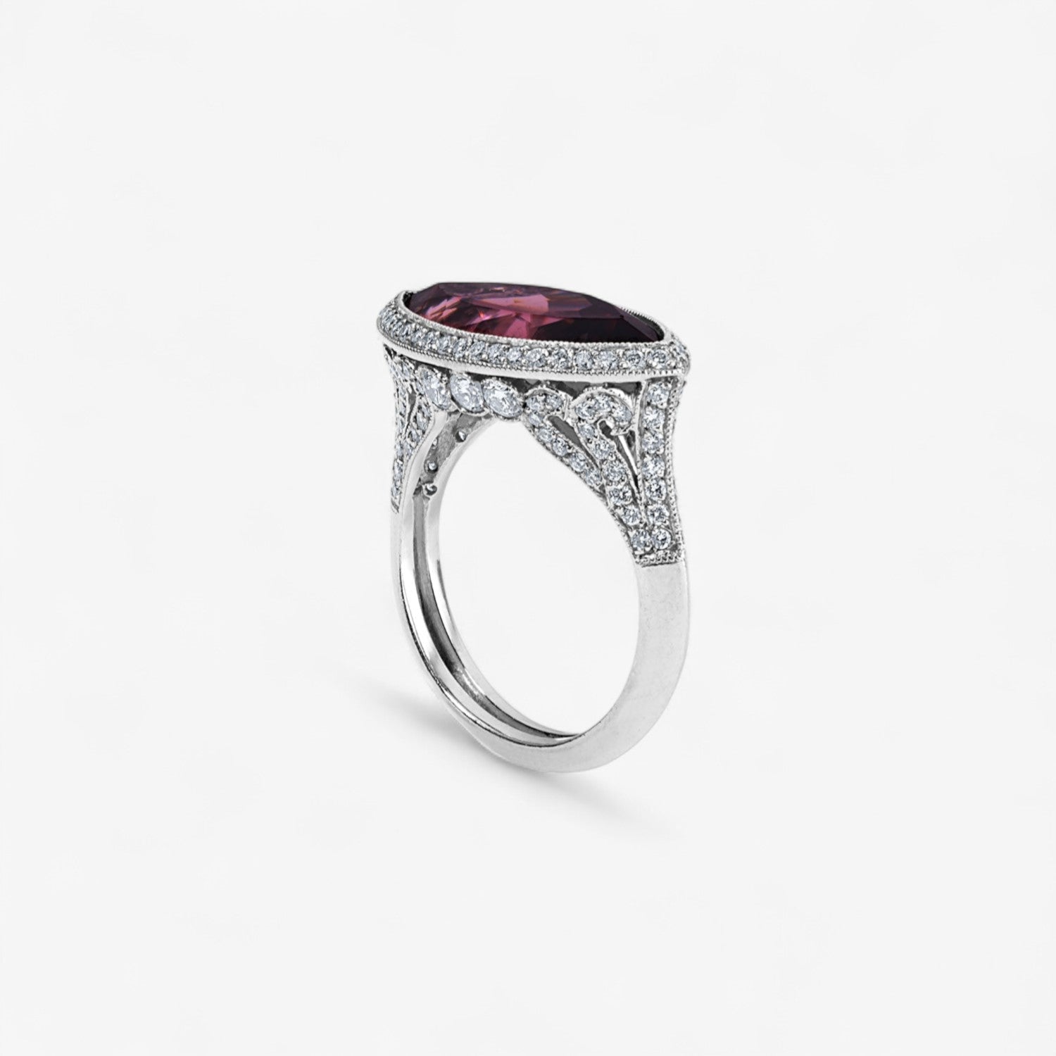 East-West Set Tourmaline Ring