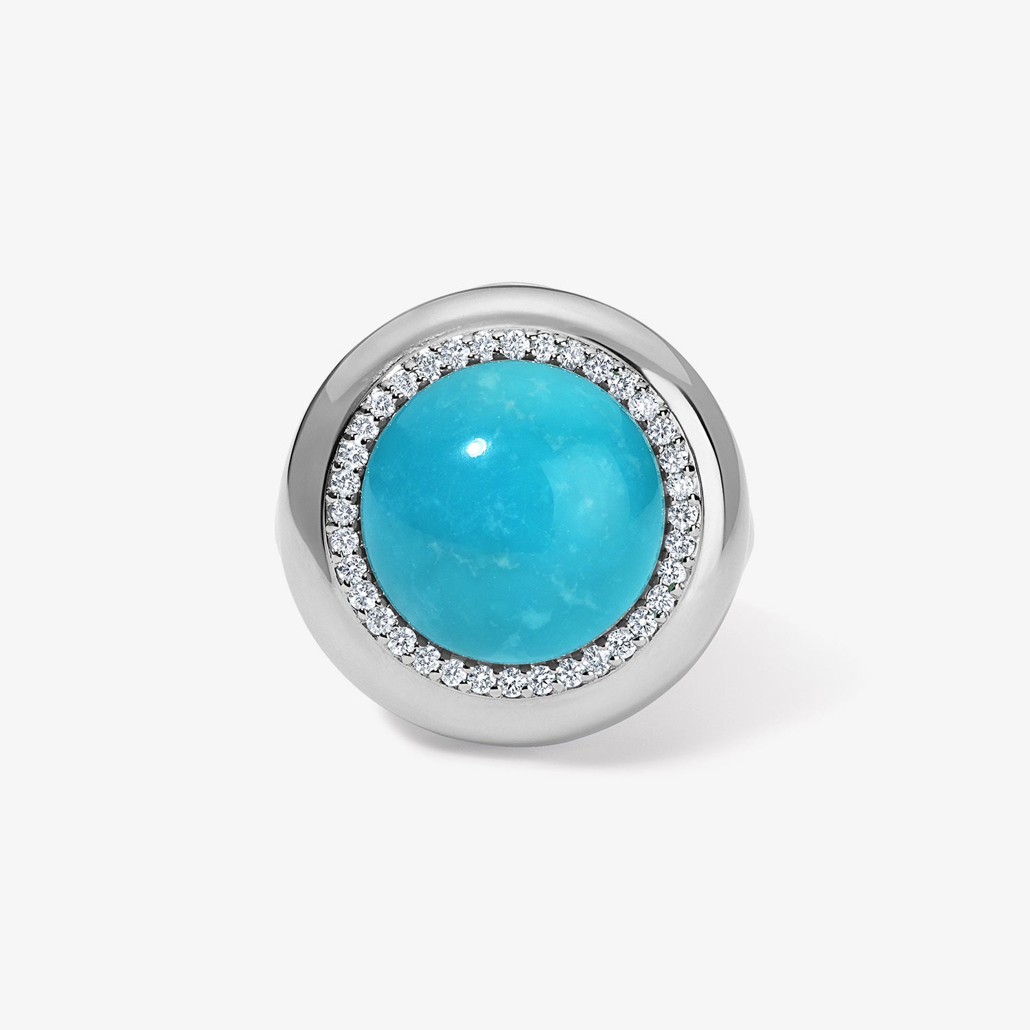 Sterling Silver Large Cabochon Candy Button Ring