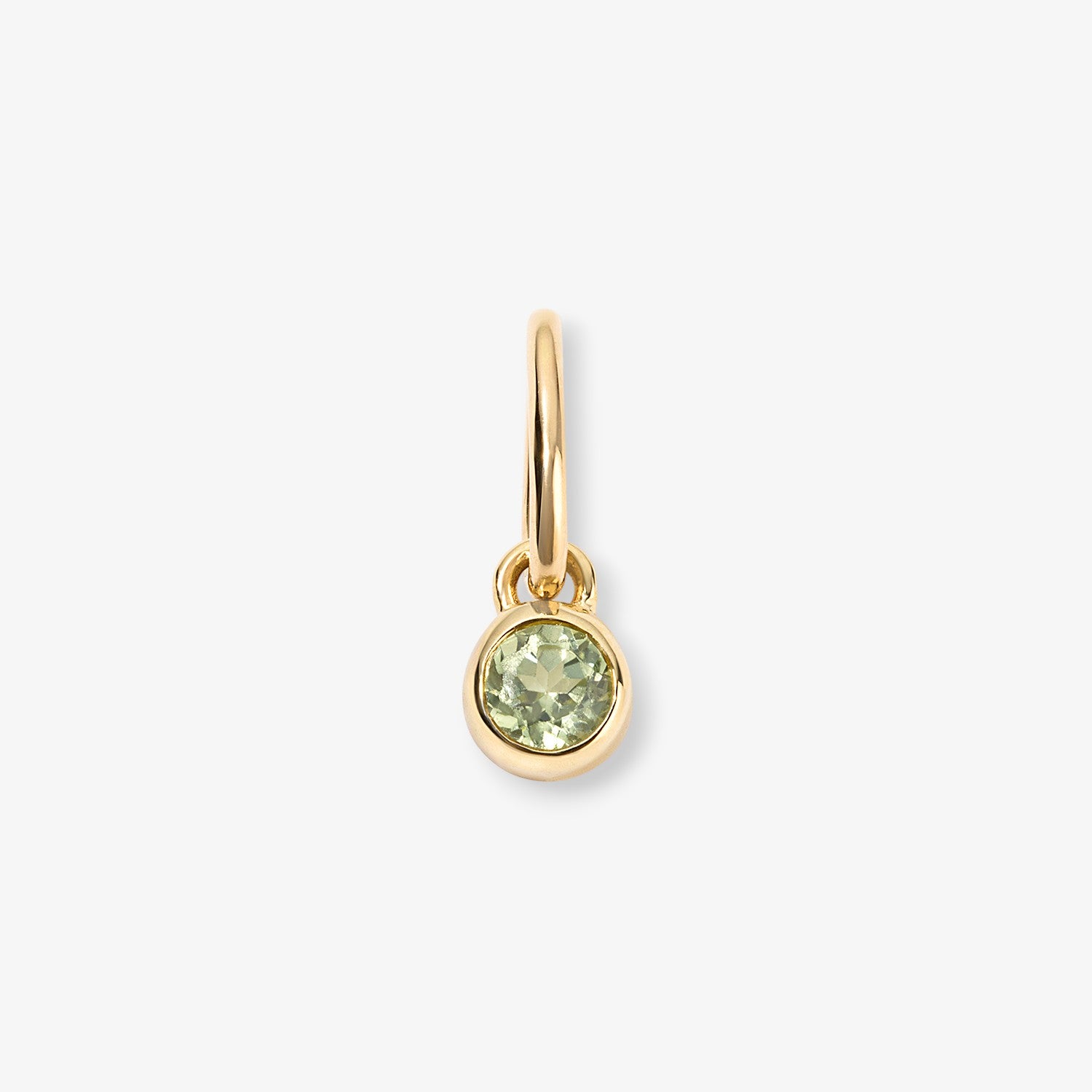 Margot Peridot Birthstone Bezel Charm 14K Yellow Gold Mini