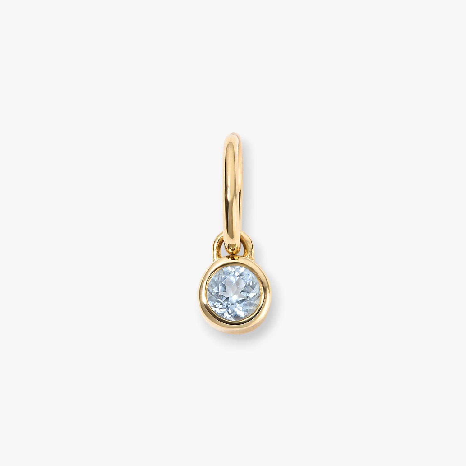 Margot Aquamarine Birthstone Bezel Charm 14K Yellow Gold Mini