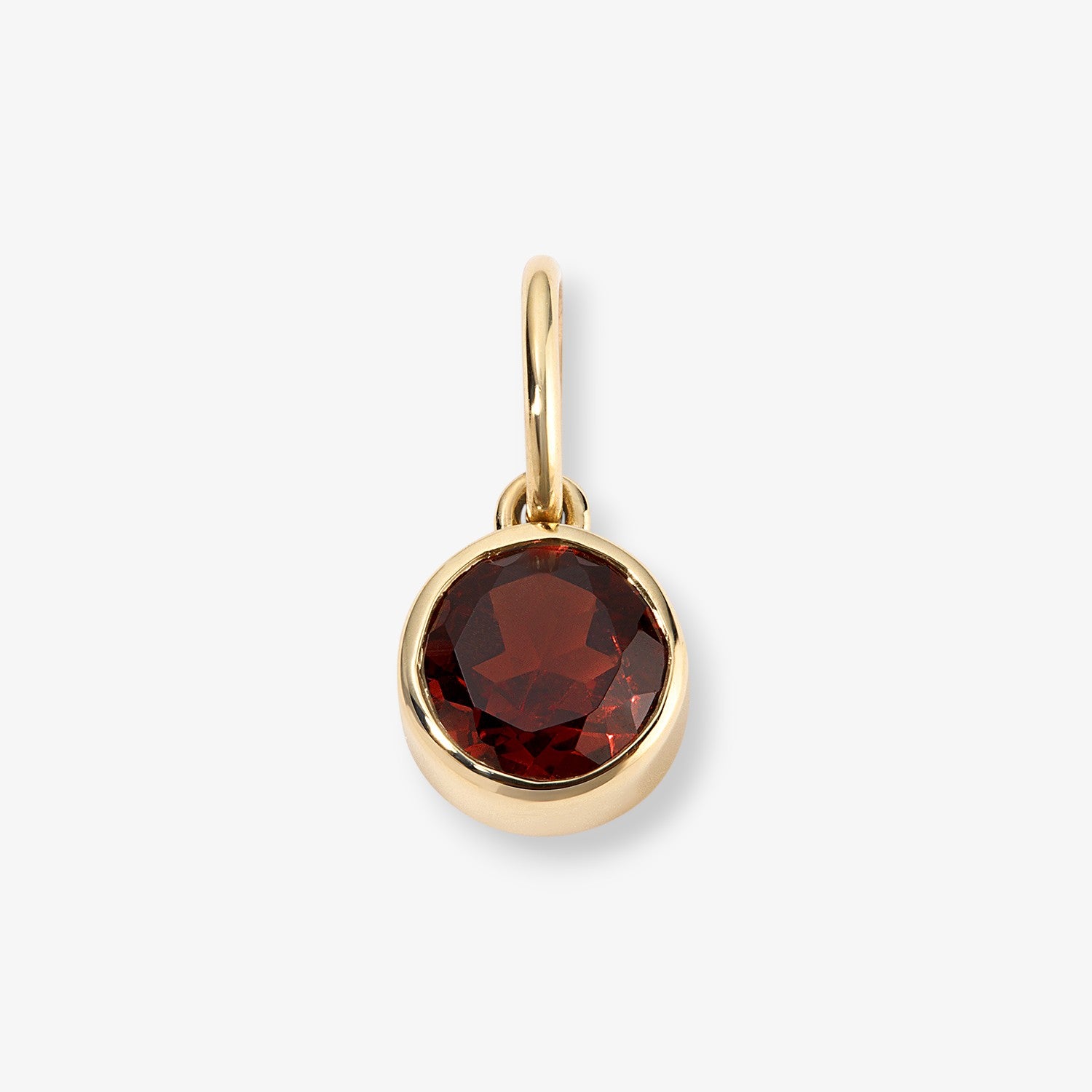 Margot Garnet Birthstone Bezel Charm 14K Yellow Gold Small