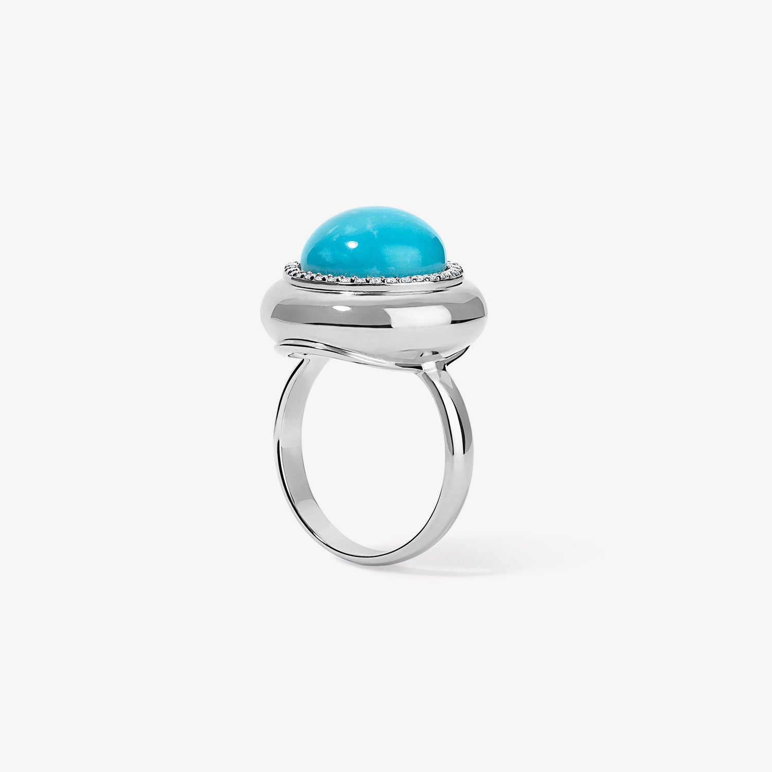 Sterling Silver Large Cabochon Candy Button Ring
