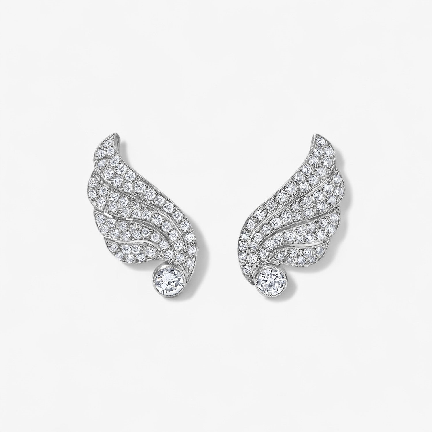 Antique Diamond Wing Earrings