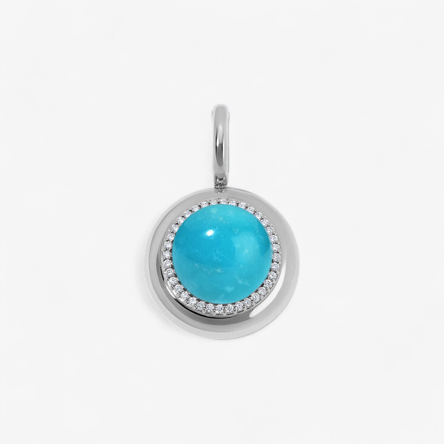 Sterling Silver Large Cabochon Candy Button Pendant
