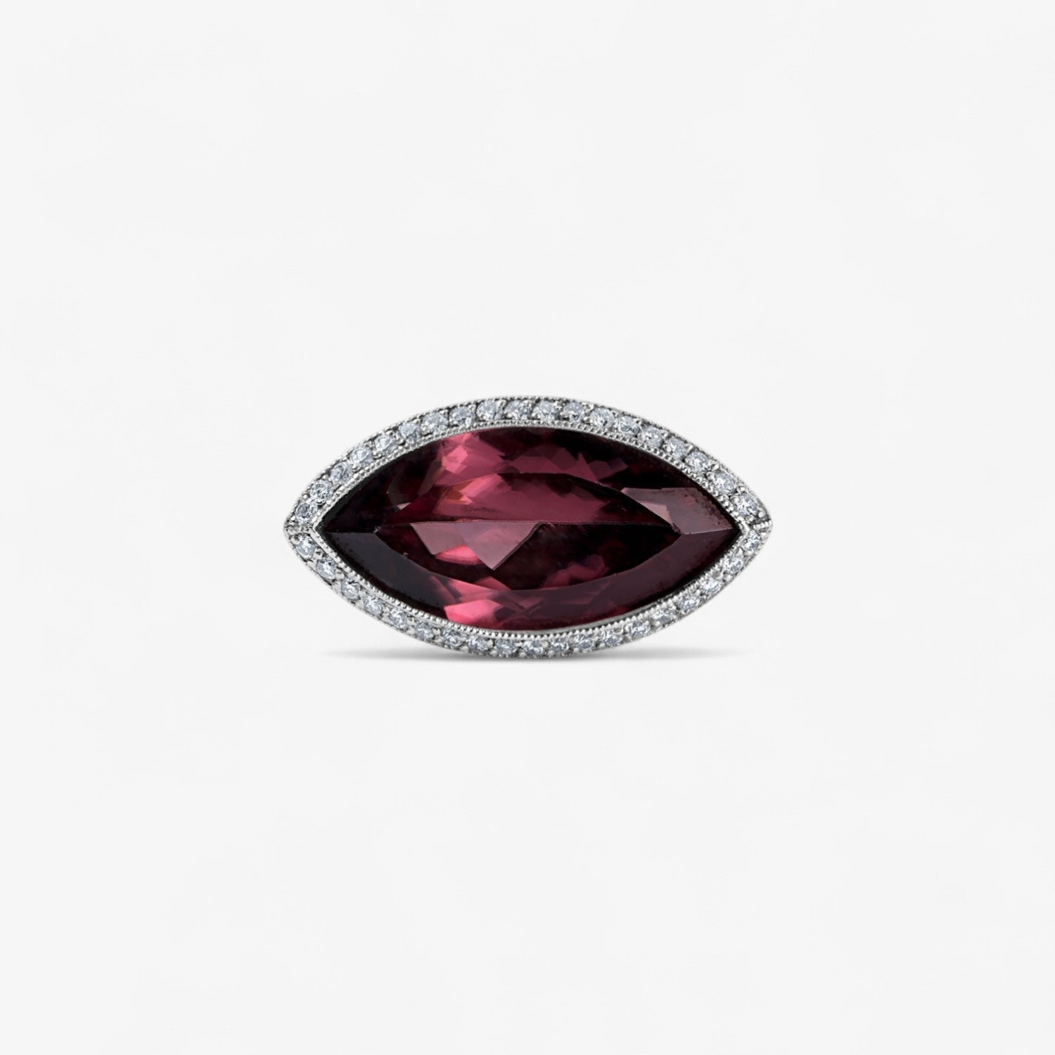 East-West Set Tourmaline Ring