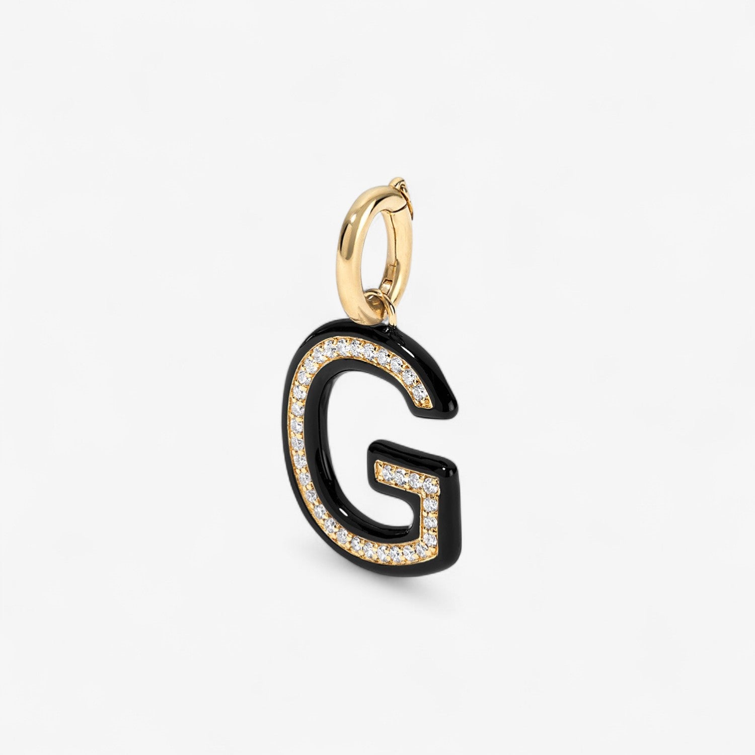 Poppy Enamel Pave Initial Charm