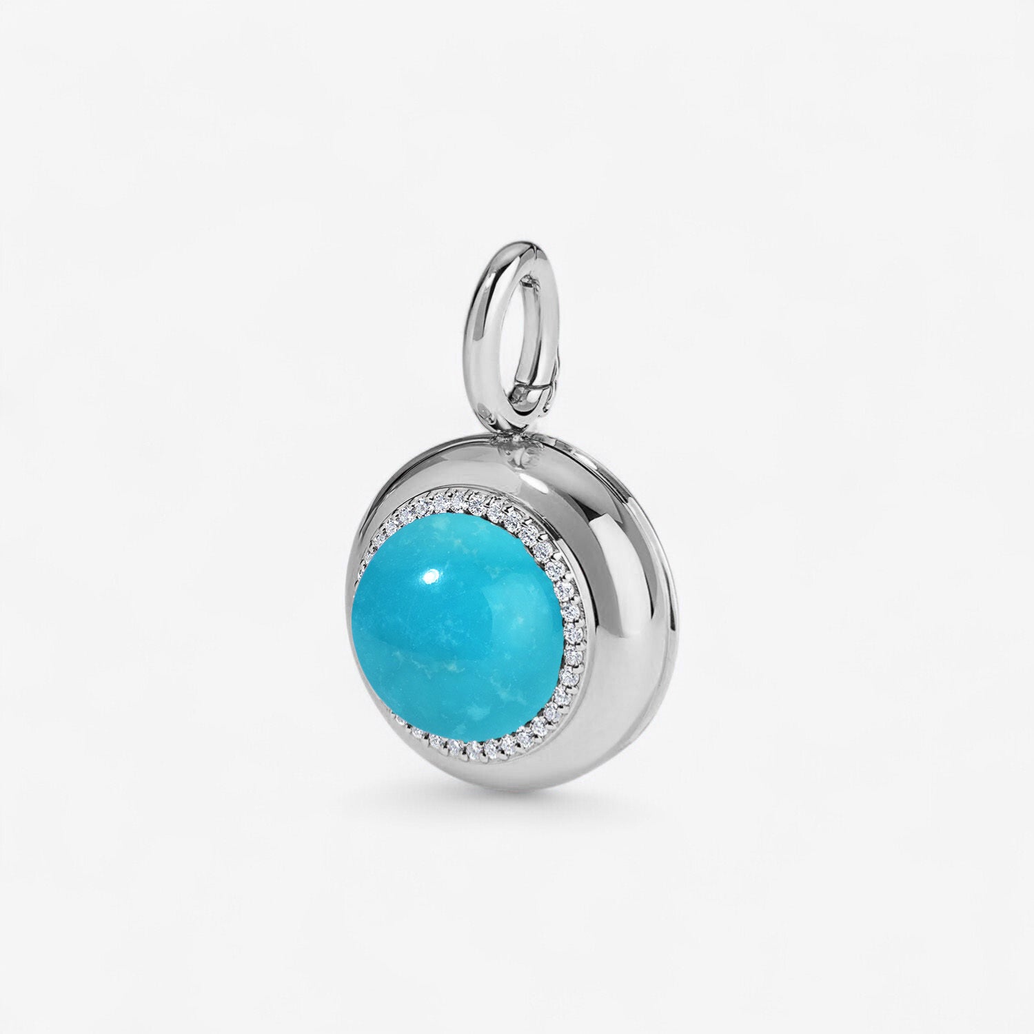 Sterling Silver Large Cabochon Candy Button Pendant