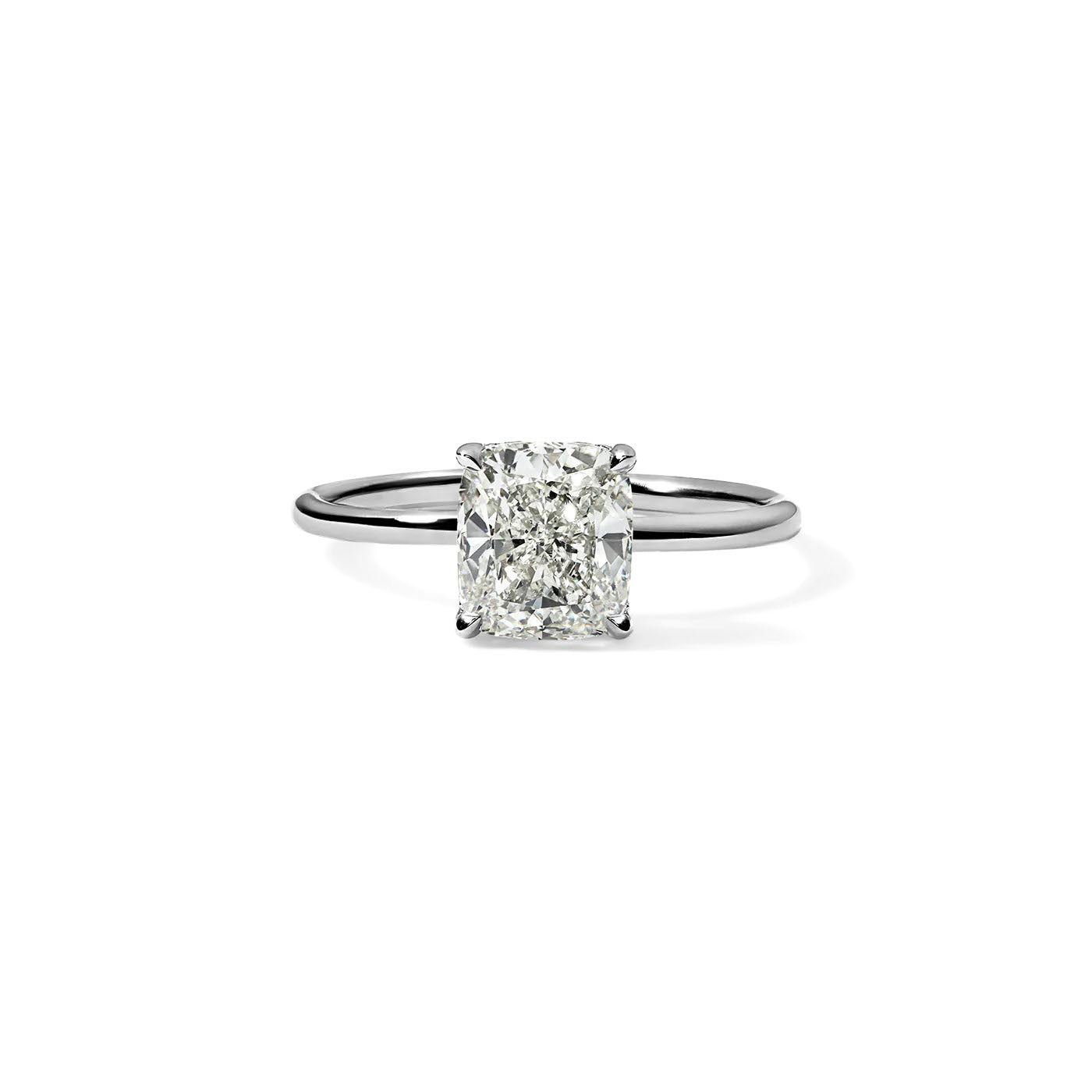 1.55CT Cushion Hidden Halo Solitaire Engagement Ring